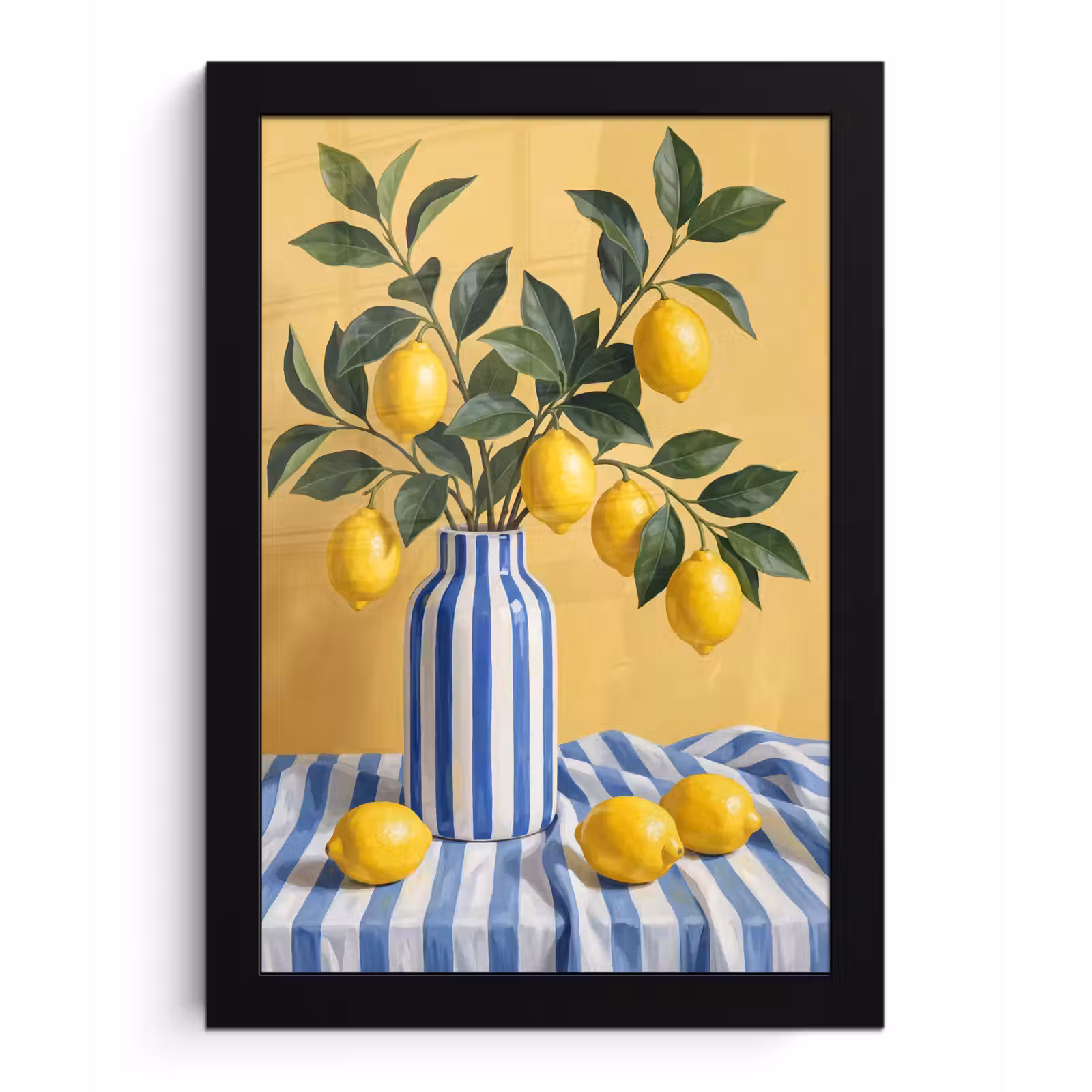 Poster met lijst - Citroen - Stilleven - Modern - Citroen - Stilleven - Modern fotolijst zwart zonder passe partout klein
