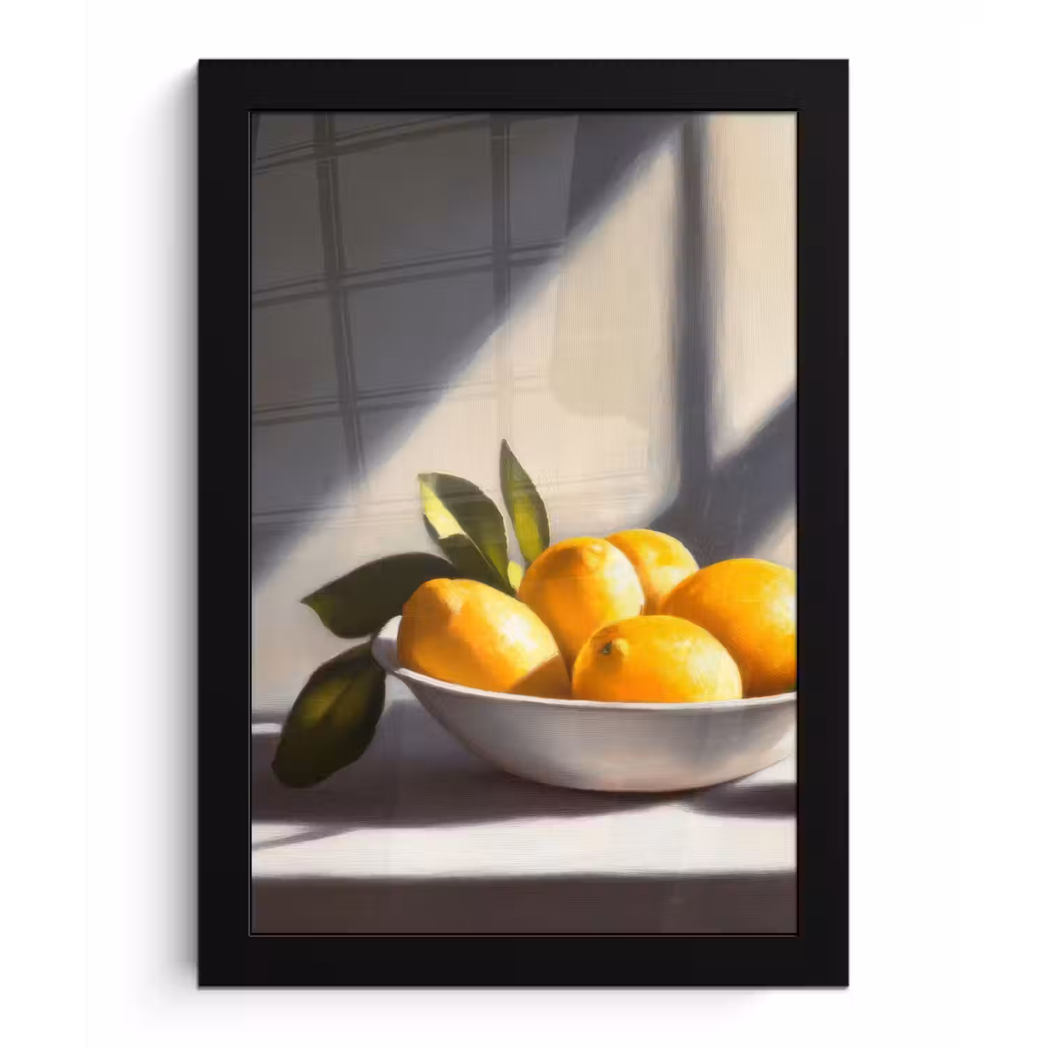 Citroenen - Stilleven - Geel fotolijst zwart zonder passe partout klein -3d
