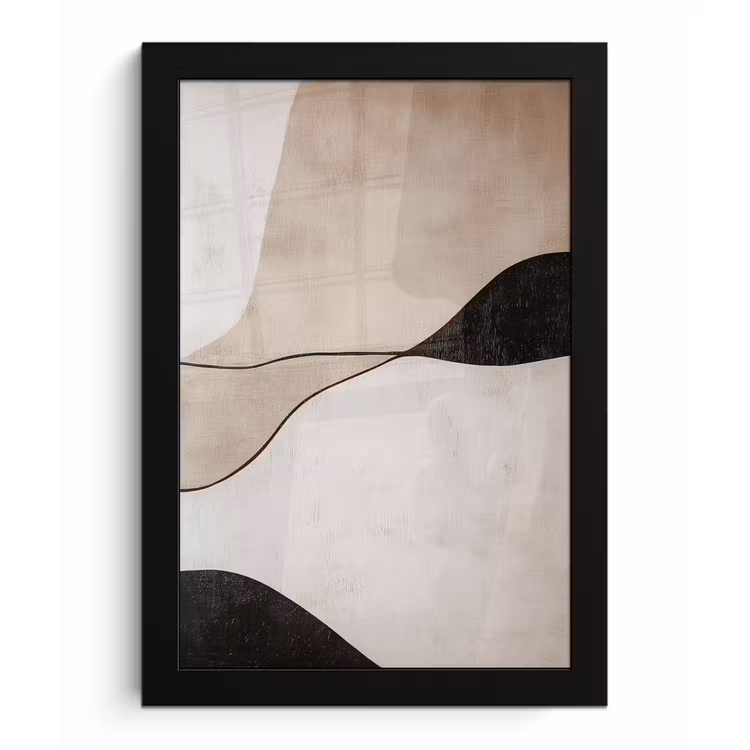 Contourlijnen - Abstracte landschap fotolijst zwart zonder passe partout klein -3d
