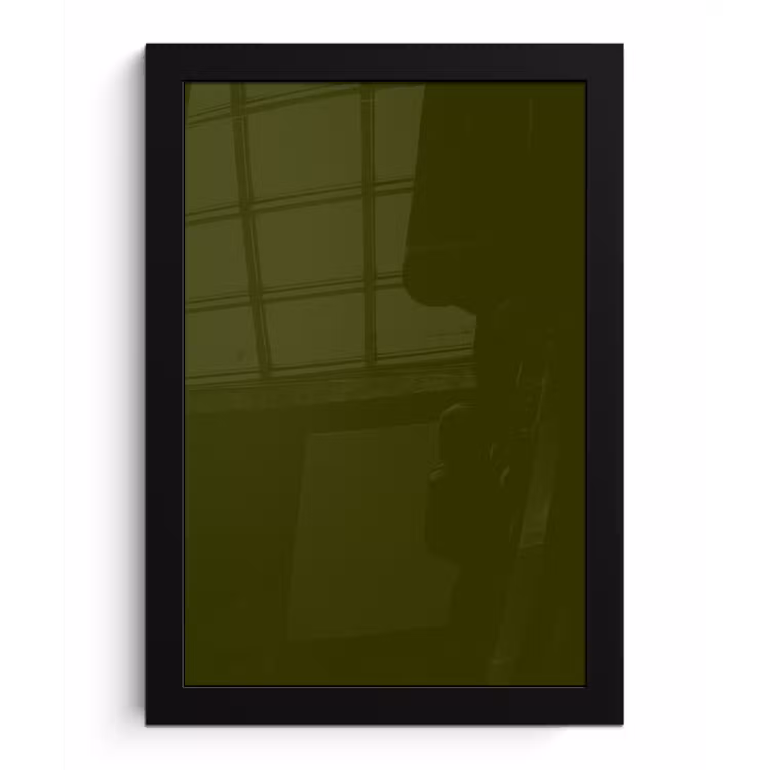 Dark - Olive - Groen fotolijst zwart zonder passe partout klein 224 -3d