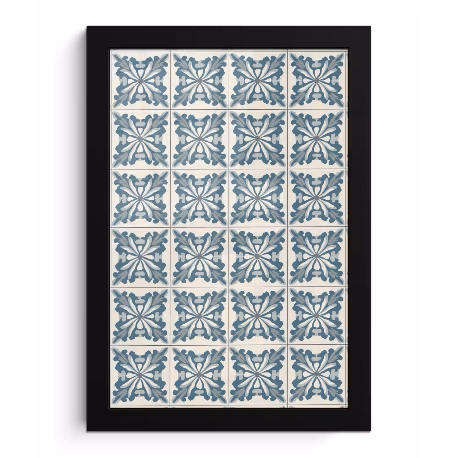 Dessin - Tegel - Blauw fotolijst zwart zonder passe partout klein 224 -3d