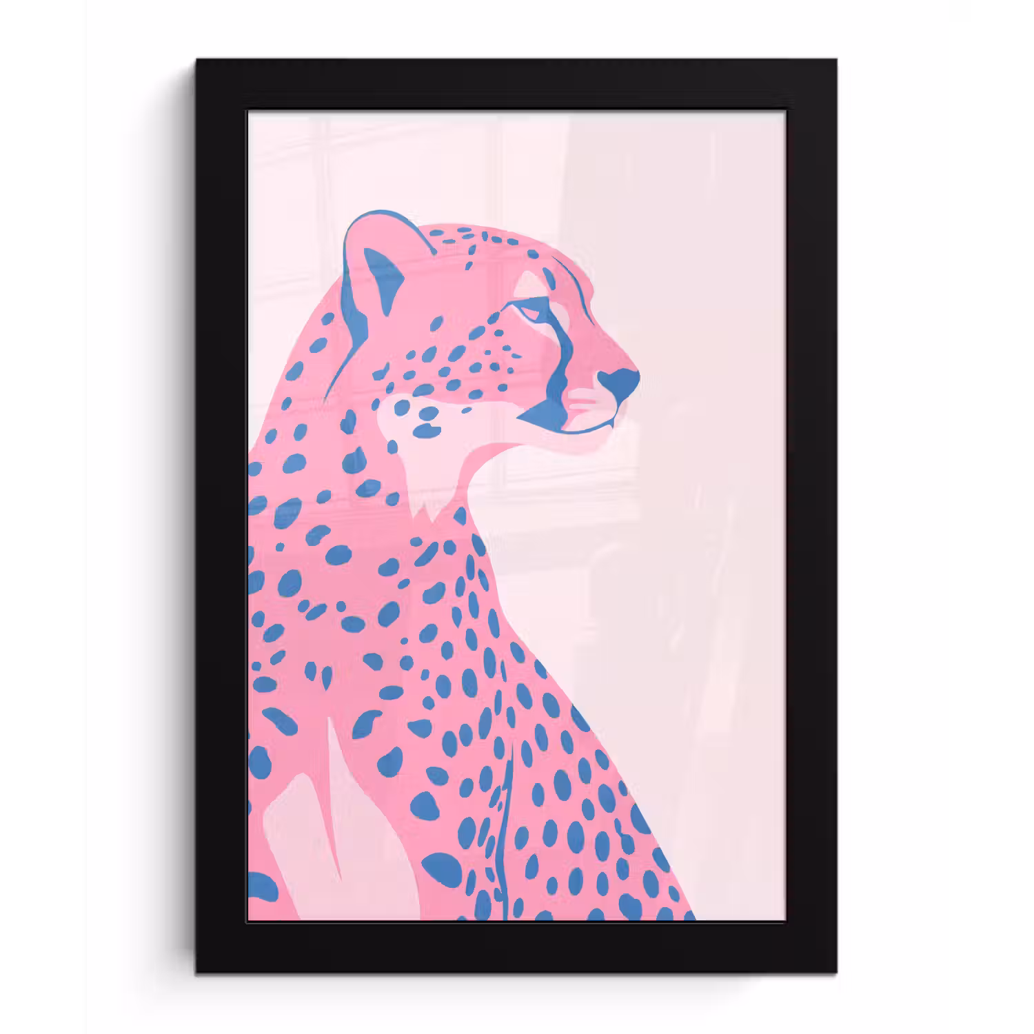 Dieren - Profiel - Abstract - Roze - Blauw fotolijst zwart zonder passe partout klein -3d