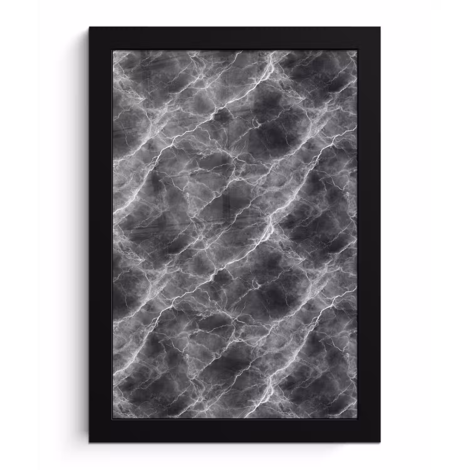 Donkergrijs - Bliksem - Marmer fotolijst zwart zonder passe partout klein 224 -3d