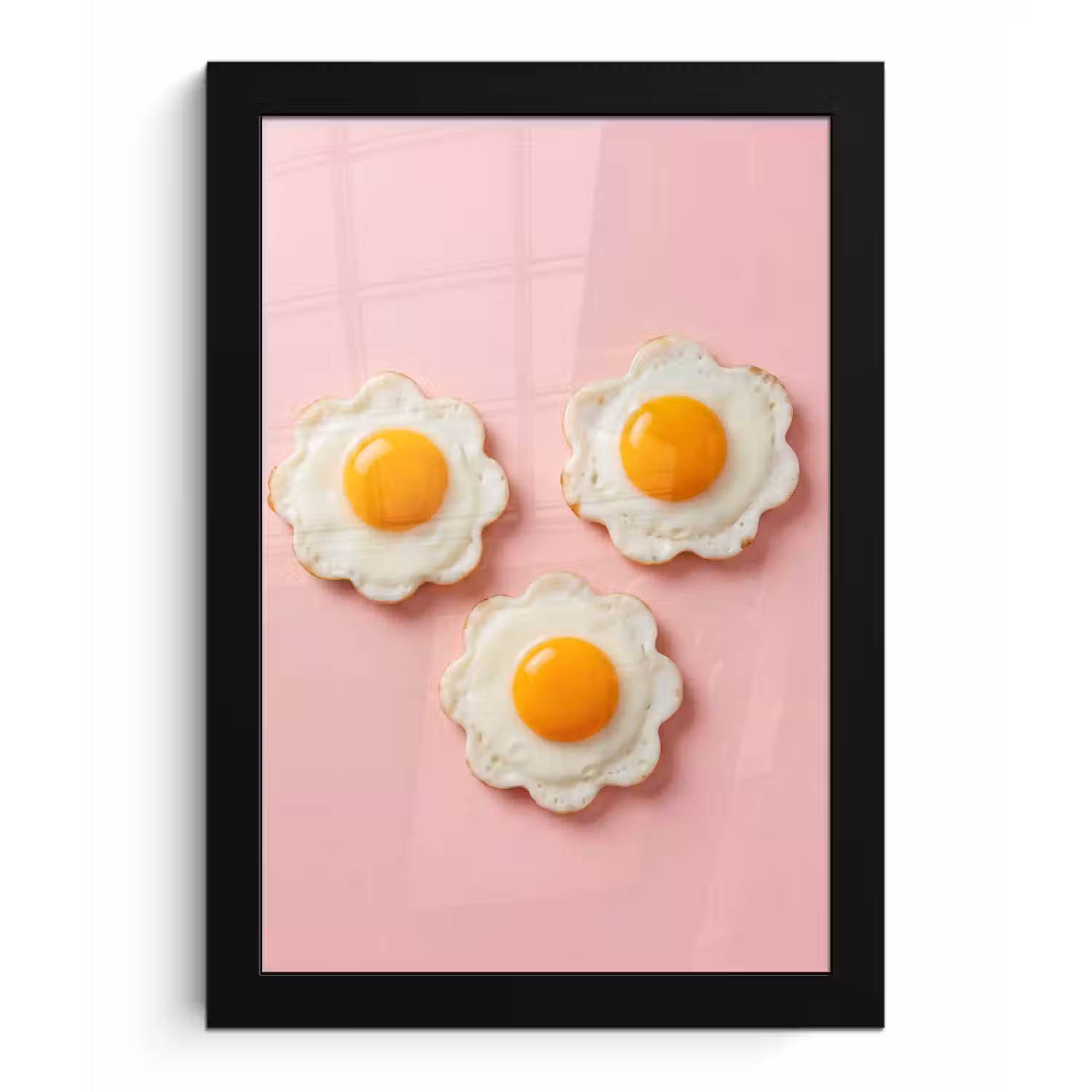 Eieren - Bloem - Roze fotolijst zwart zonder passe partout klein -3d