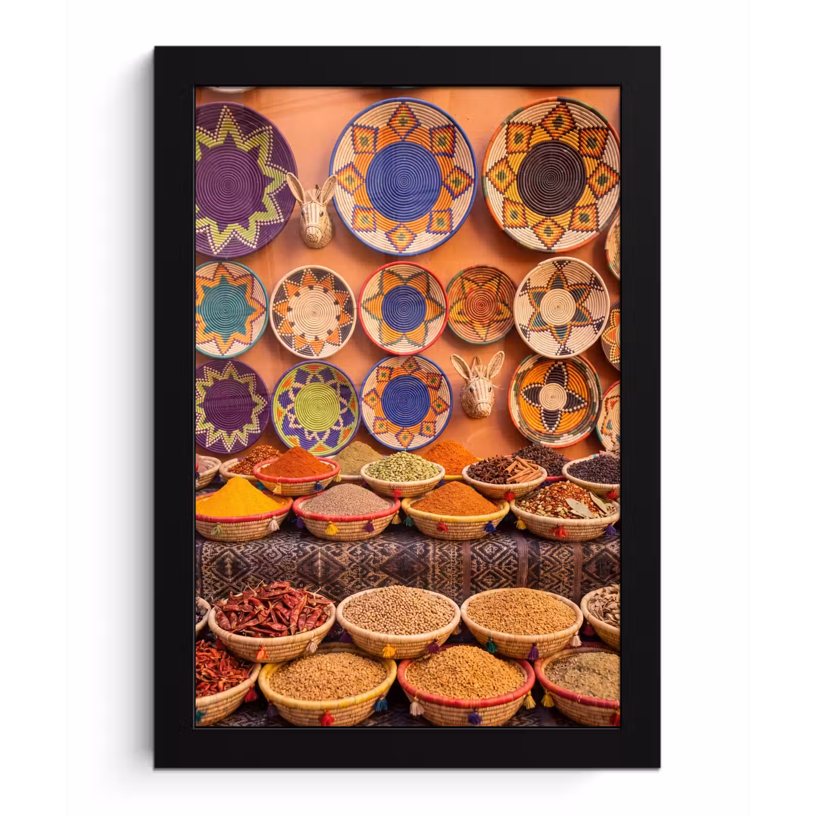 Poster met lijst - Eten - Kleurrijk - Cultuur - Eten - Kleurrijk - Cultuur fotolijst zwart zonder passe partout klein