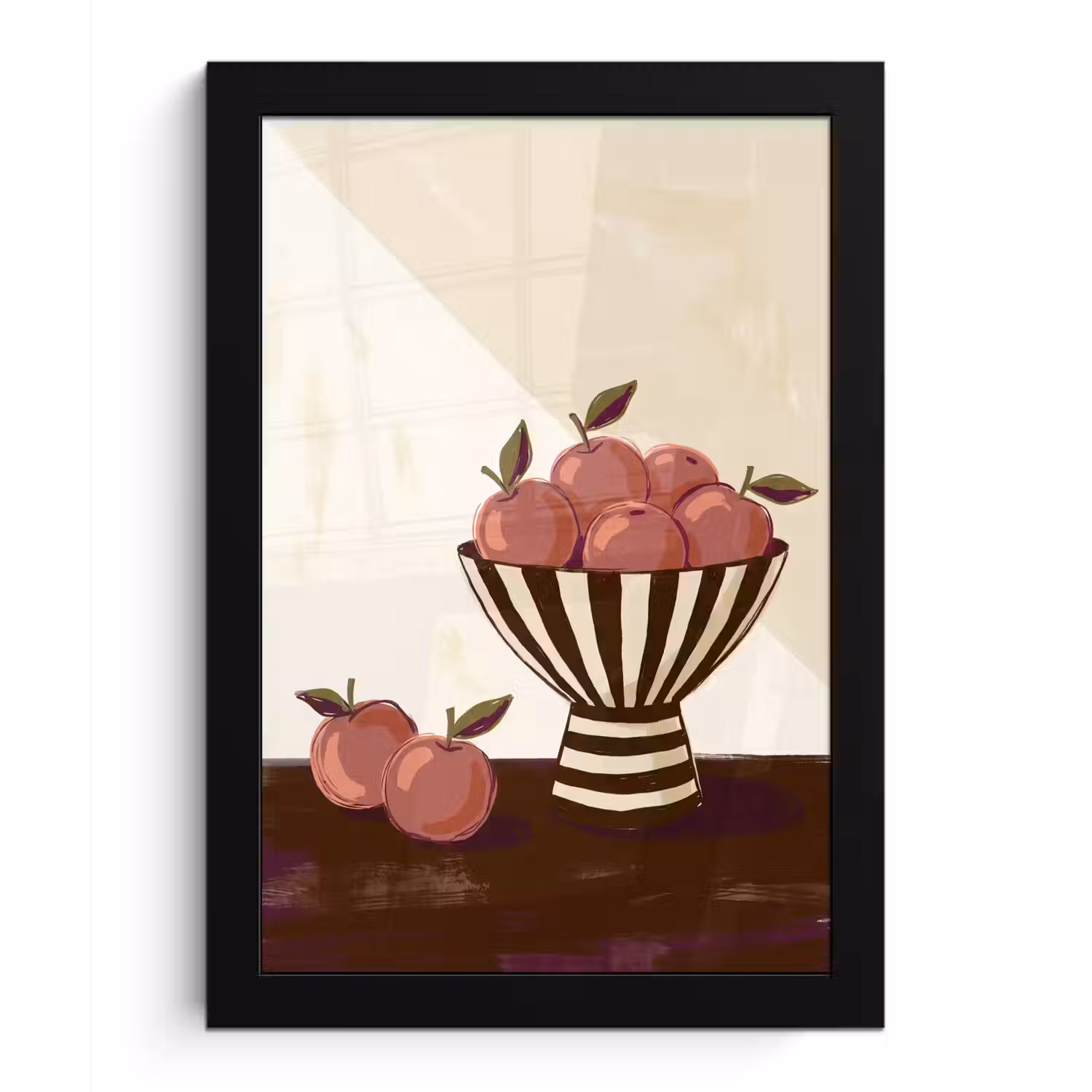 Eten - Schaal - Stilleven - Modern - Rood fotolijst zwart zonder passe partout klein -3d