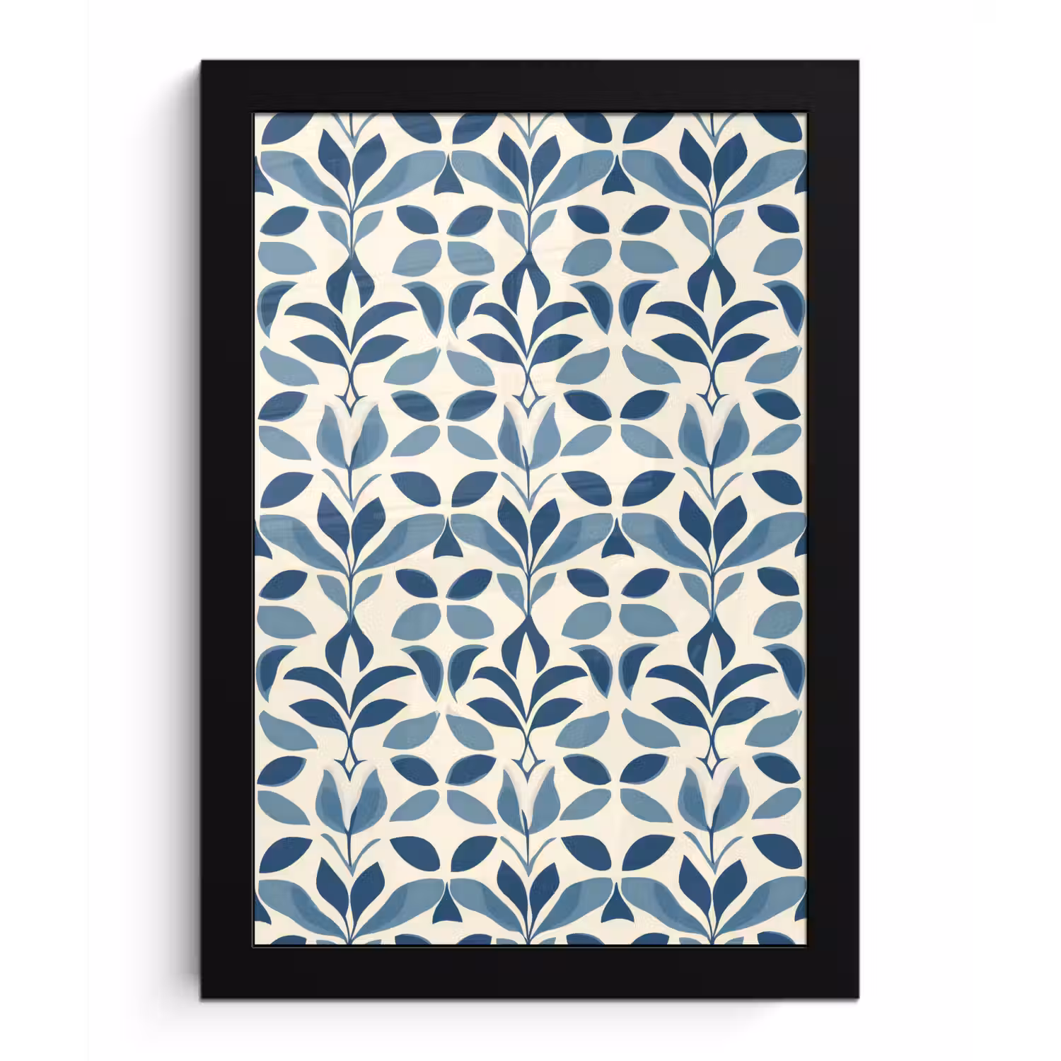 Flora - Modern - Blauw fotolijst zwart zonder passe partout klein 224 -3d