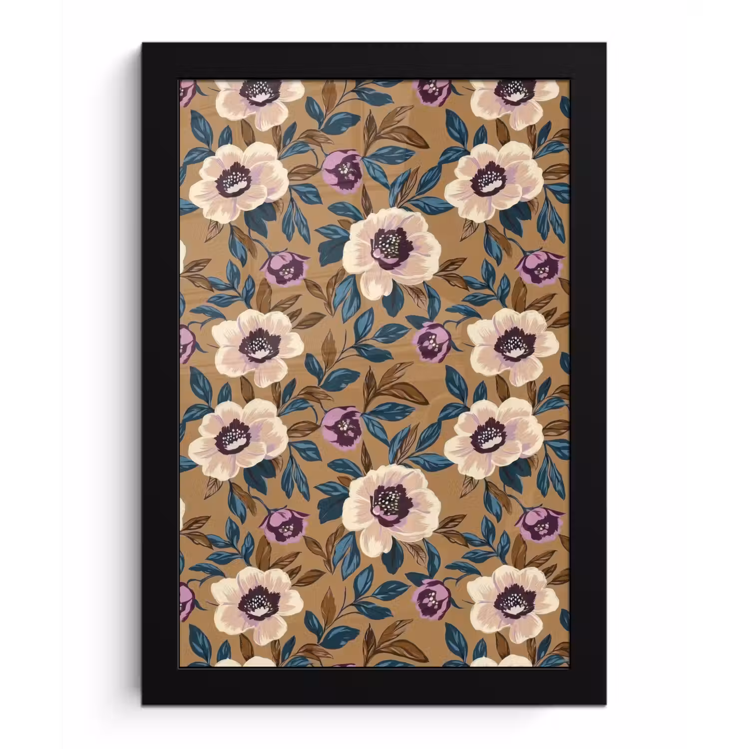 Floraal - Stilleven - Kleurrijk fotolijst zwart zonder passe partout klein 224 -3d