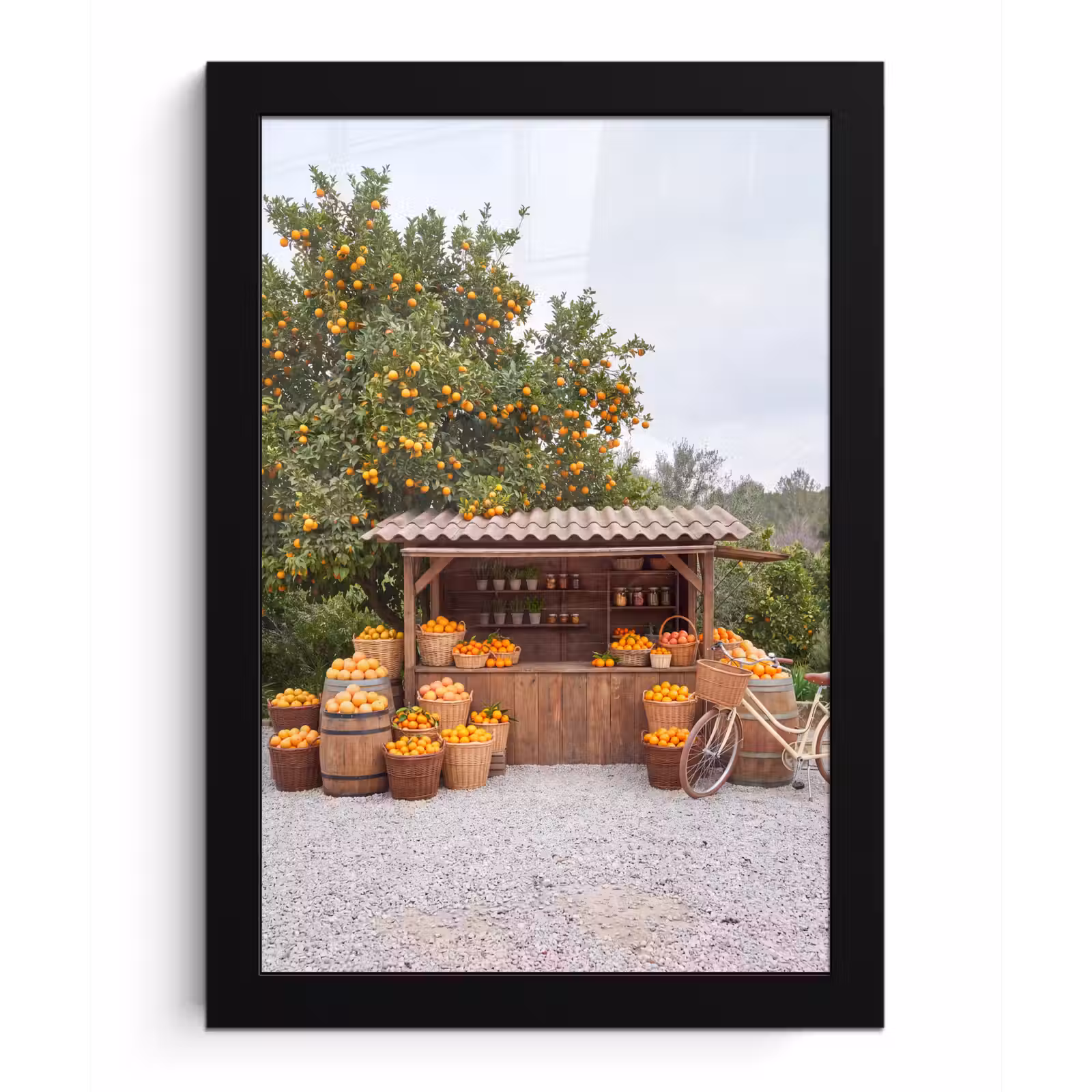 Poster met lijst - Fruit - Markt - Landelijk - Fruit - Markt - Landelijk fotolijst zwart zonder passe partout klein