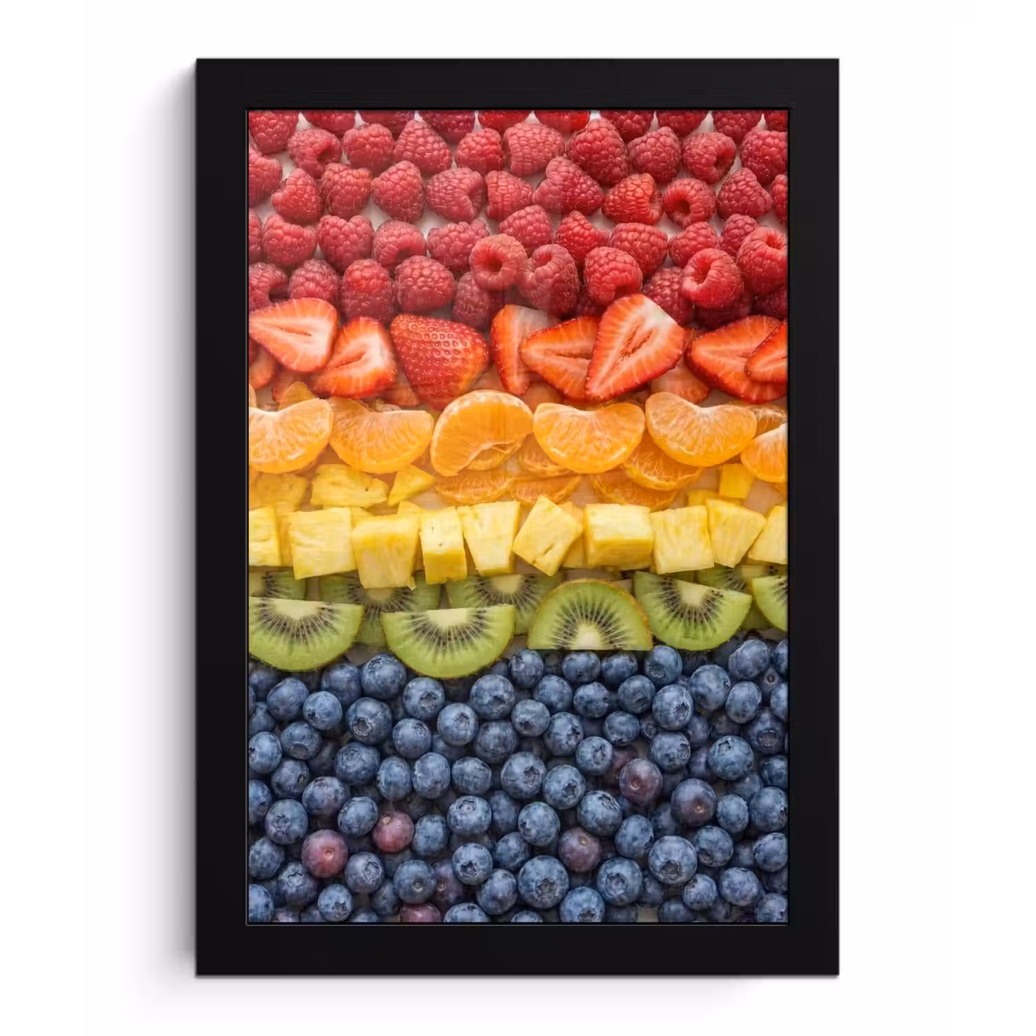 Fruit - Regenboog - Gezond - Kleurrijk fotolijst zwart zonder passe partout klein -3d
