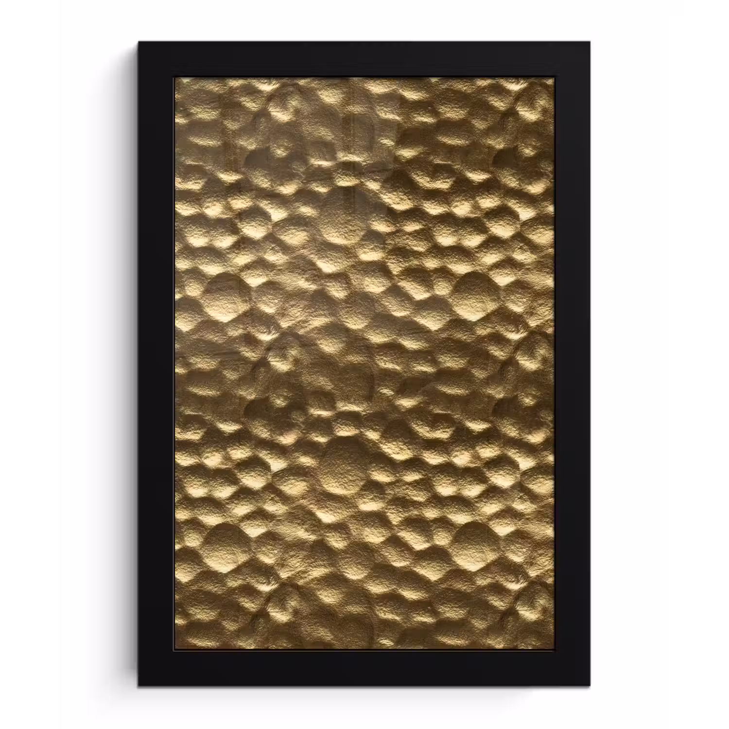 Gehamerd - Reliëf - Textuur - Bronsgoud fotolijst zwart zonder passe partout klein 224 -3d