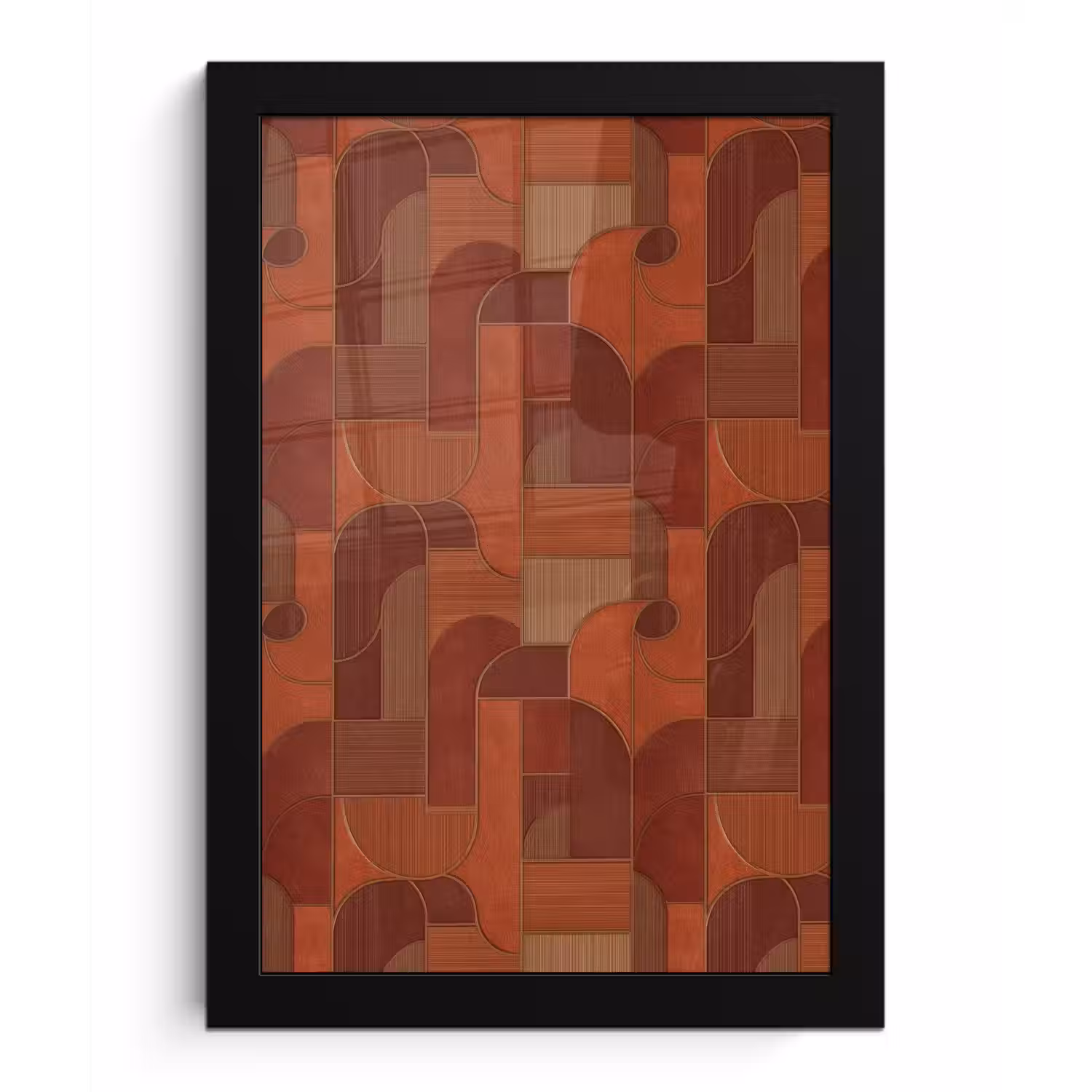 Geometrisch - Abstract - Textuur - Bruin fotolijst zwart zonder passe partout klein 224 -3d