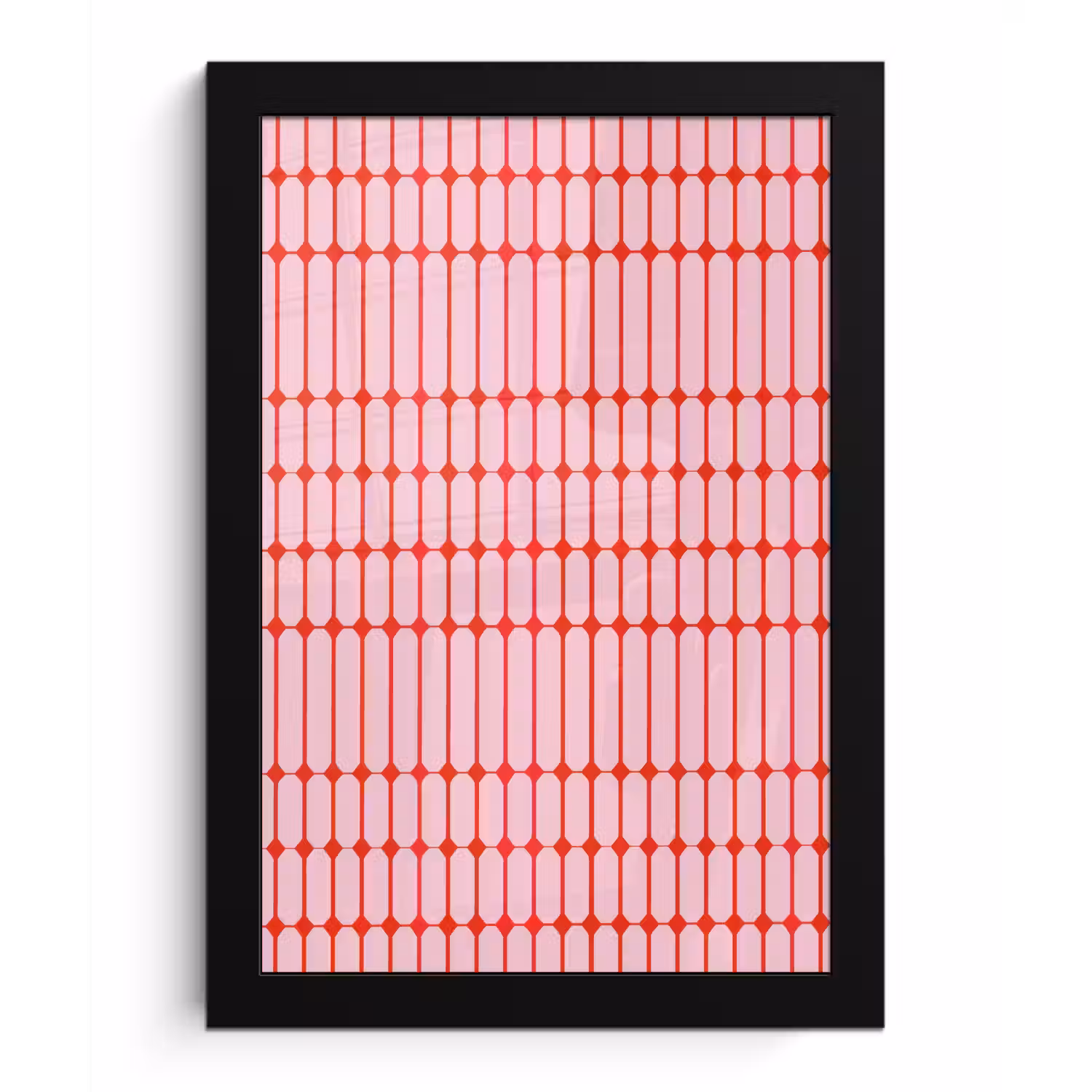 Geometrisch - Minimalistisch - Rood - Roze fotolijst zwart zonder passe partout klein 224 -3d