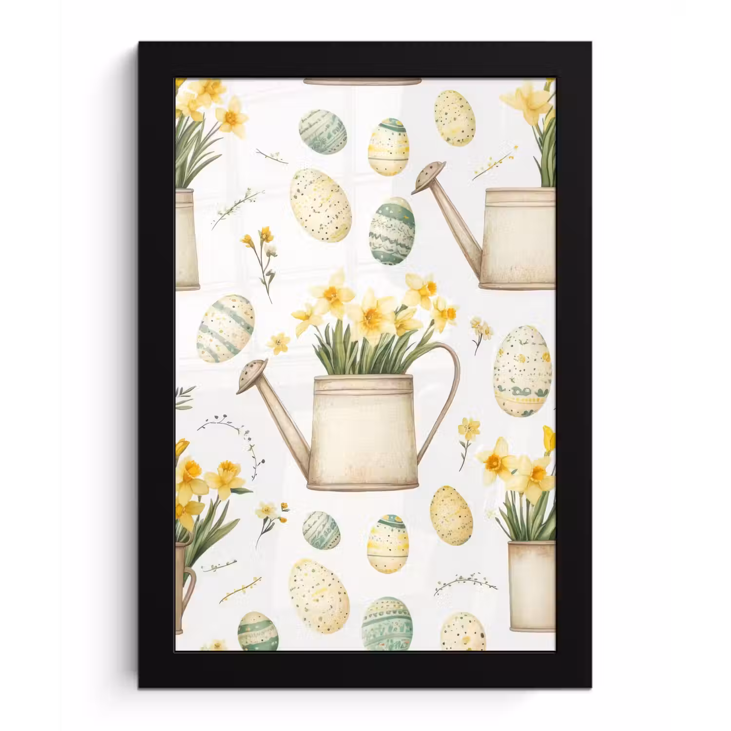 Gieter - Bloemen - Eieren fotolijst zwart zonder passe partout klein -3d