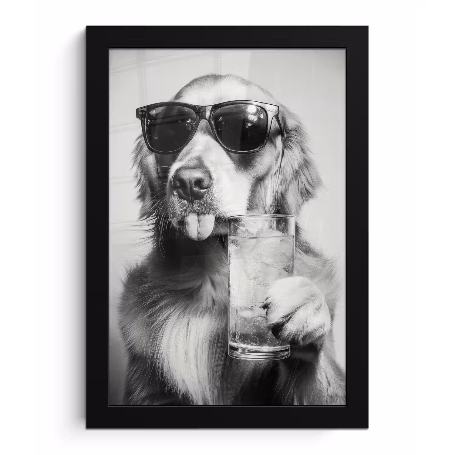 Golden retriever - Hond - Zonnebril - Gkas fotolijst zwart zonder passe partout klein -3d