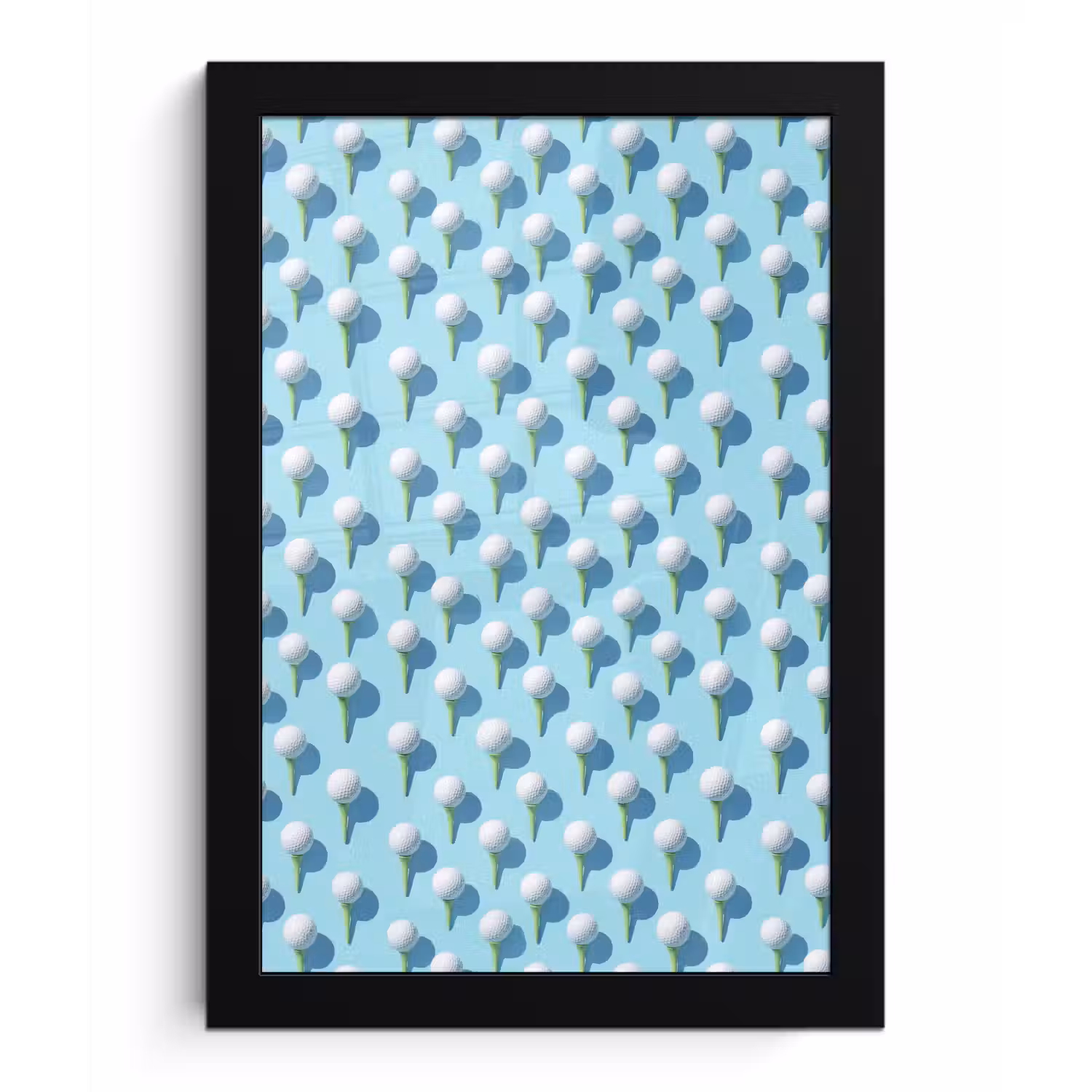 Golf - Ballen - Blauw fotolijst zwart zonder passe partout klein 224 -3d