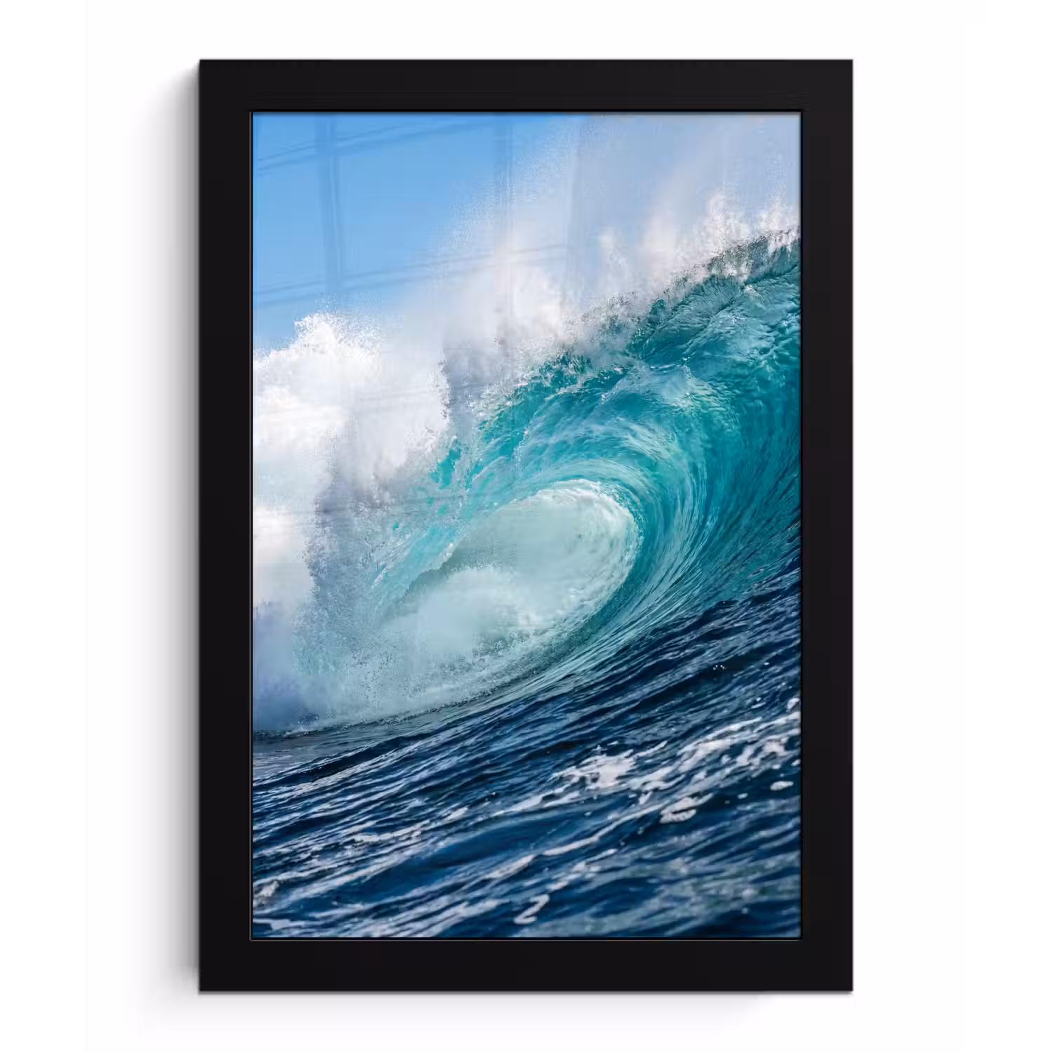 Golf - Oceaan - Water - Dynamisch - Blauw fotolijst zwart zonder passe partout klein -3d