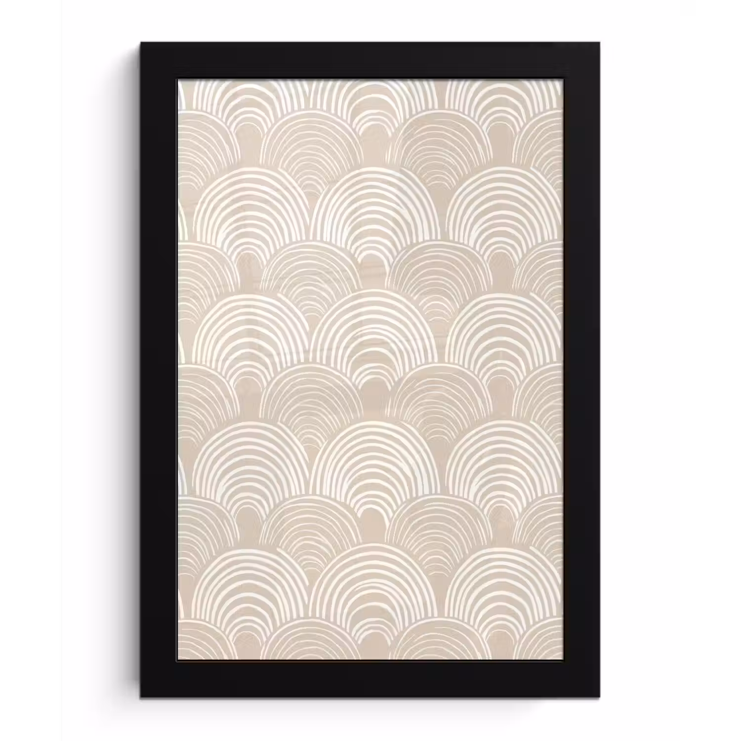 Golven - Structuur - Beige fotolijst zwart zonder passe partout klein 224 -3d