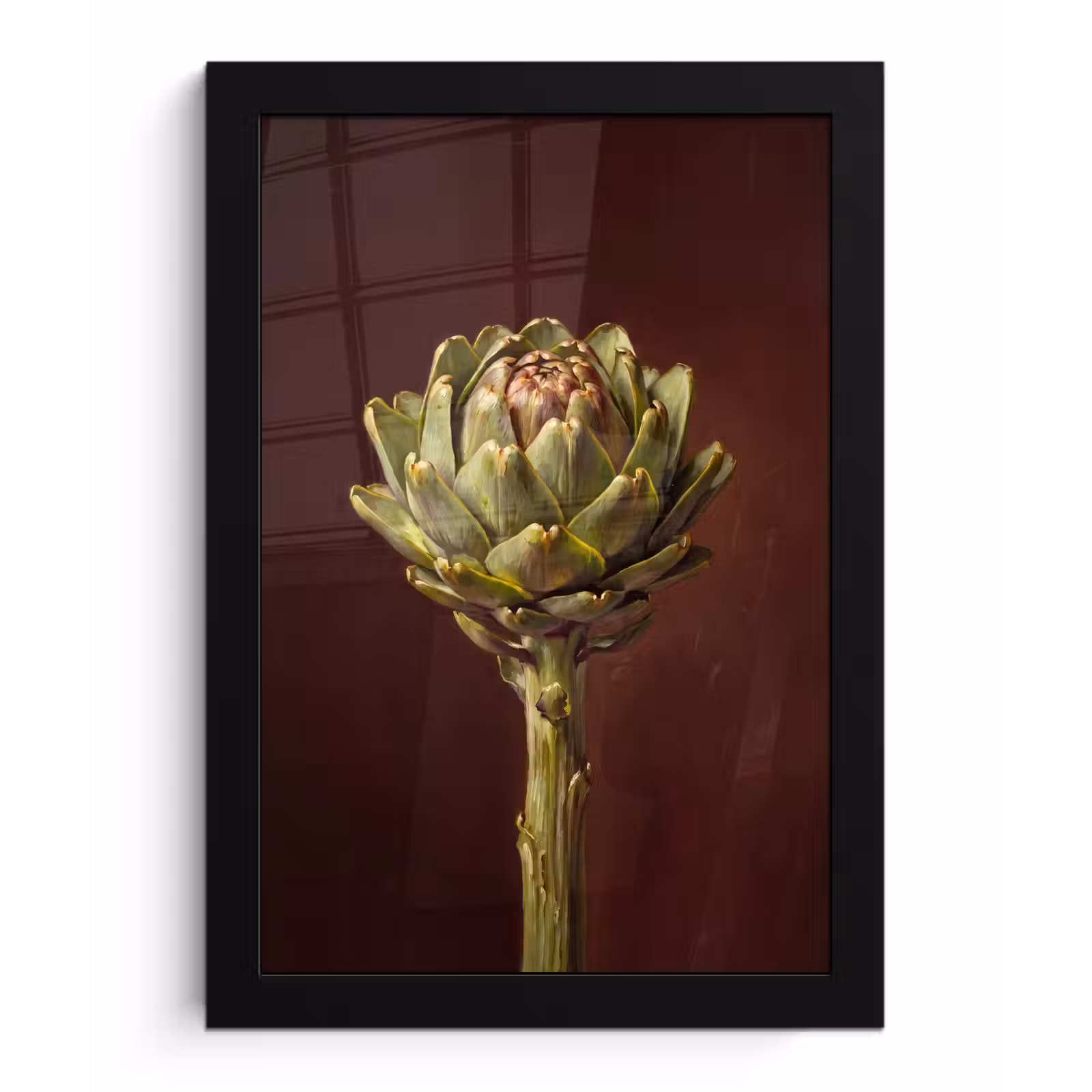 Poster met lijst - Groente - Artisjok - Groen - Groente - Artisjok - Groen fotolijst zwart zonder passe partout klein