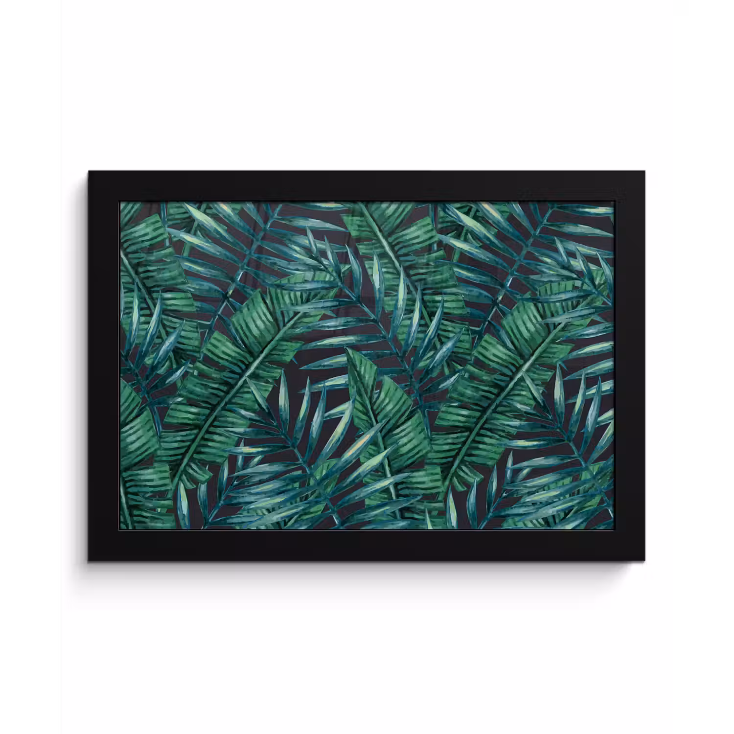 Jungle - Bladeren - Tropisch fotolijst zwart zonder passe partout klein -3d
