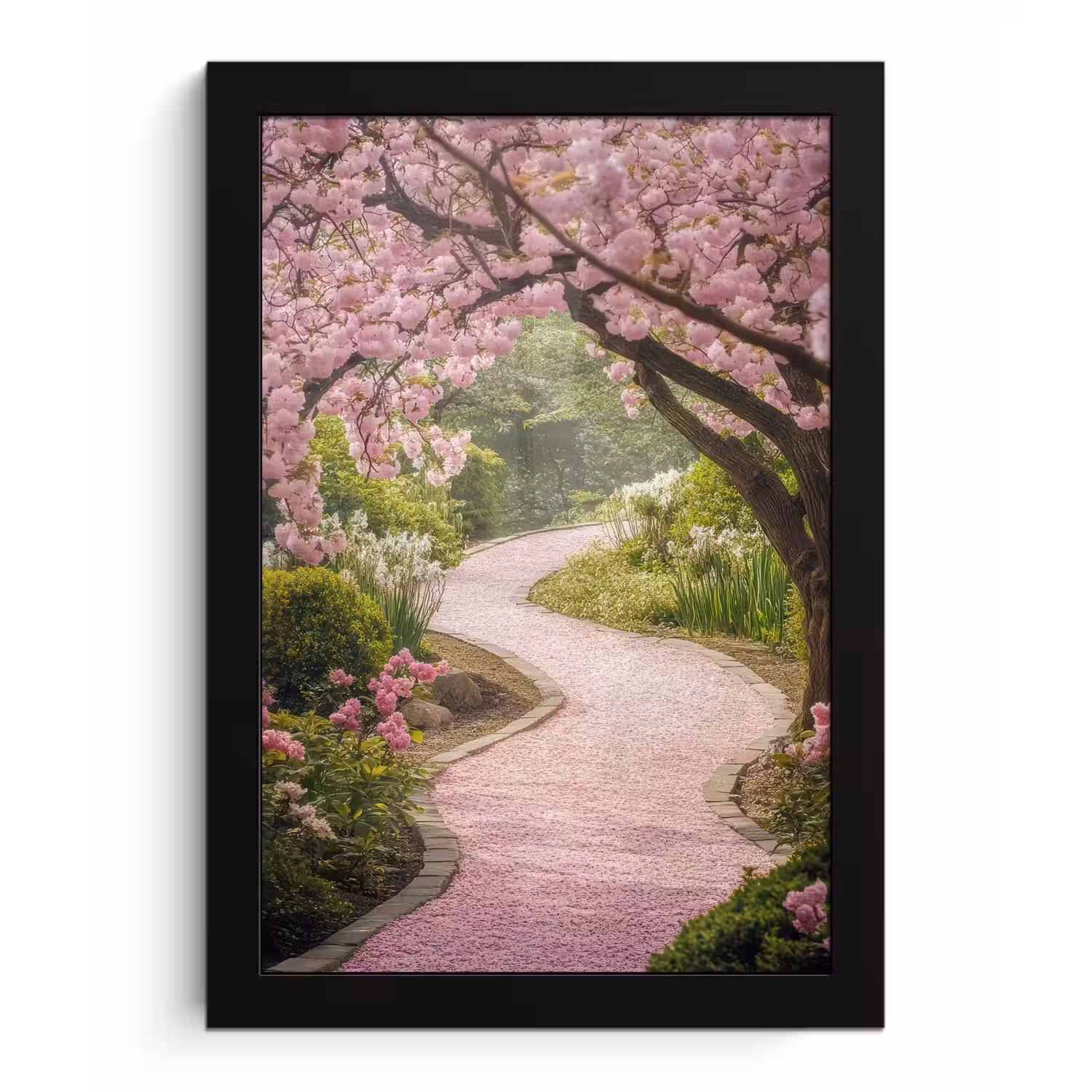 Kersenbloesem - Natuur - Sakura - Pad - Japanse tuin fotolijst zwart zonder passe partout klein -3d