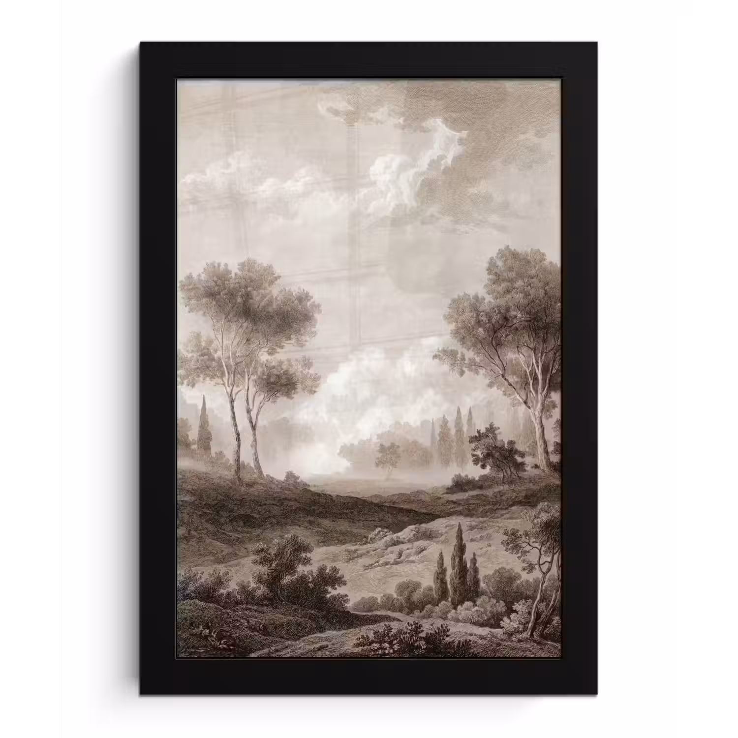 Klassiek - Landschap - Neutraal fotolijst zwart zonder passe partout klein -3d