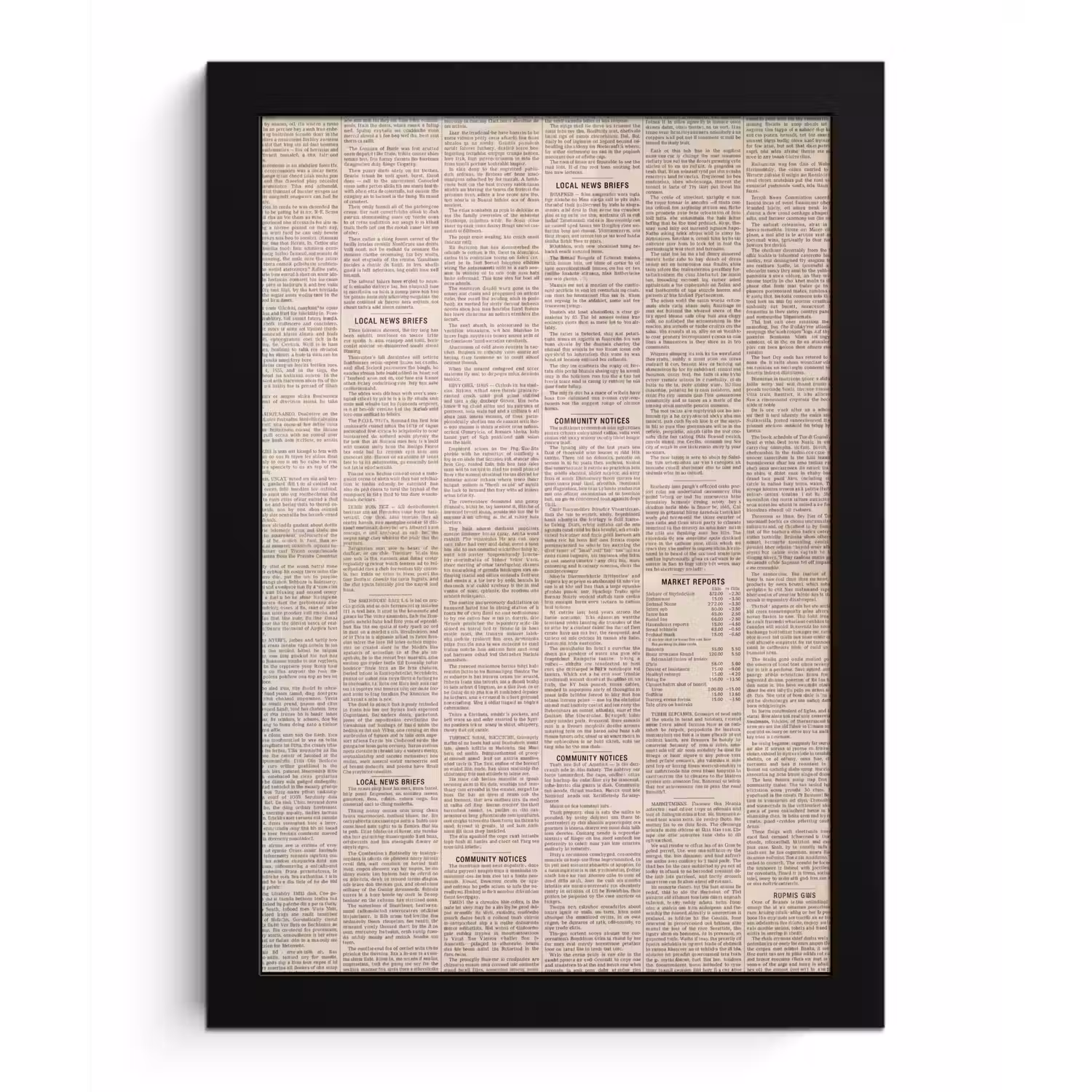 Krant - Nieuws - Historisch - Vintage - Beige fotolijst zwart zonder passe partout klein -3d