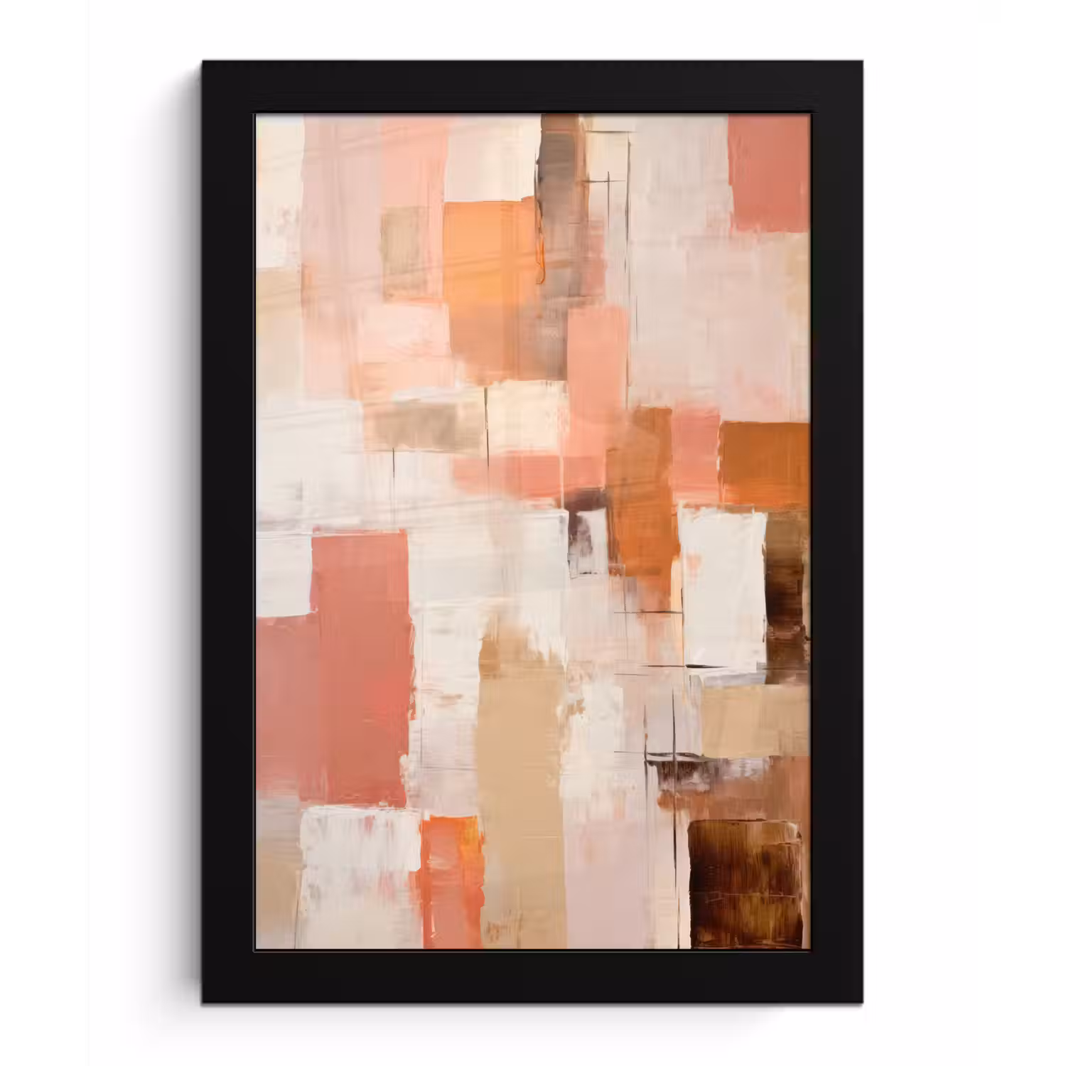 Kunst - Roze - Abstract fotolijst zwart zonder passe partout klein -3d