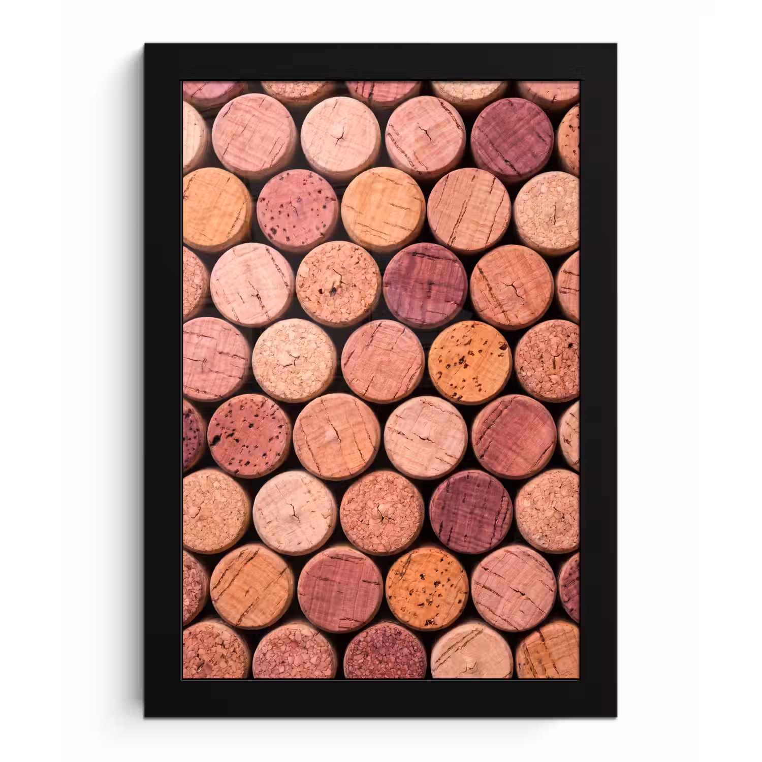 Kurk - Patroon - Abstract - Modern - Rood fotolijst zwart zonder passe partout klein -3d