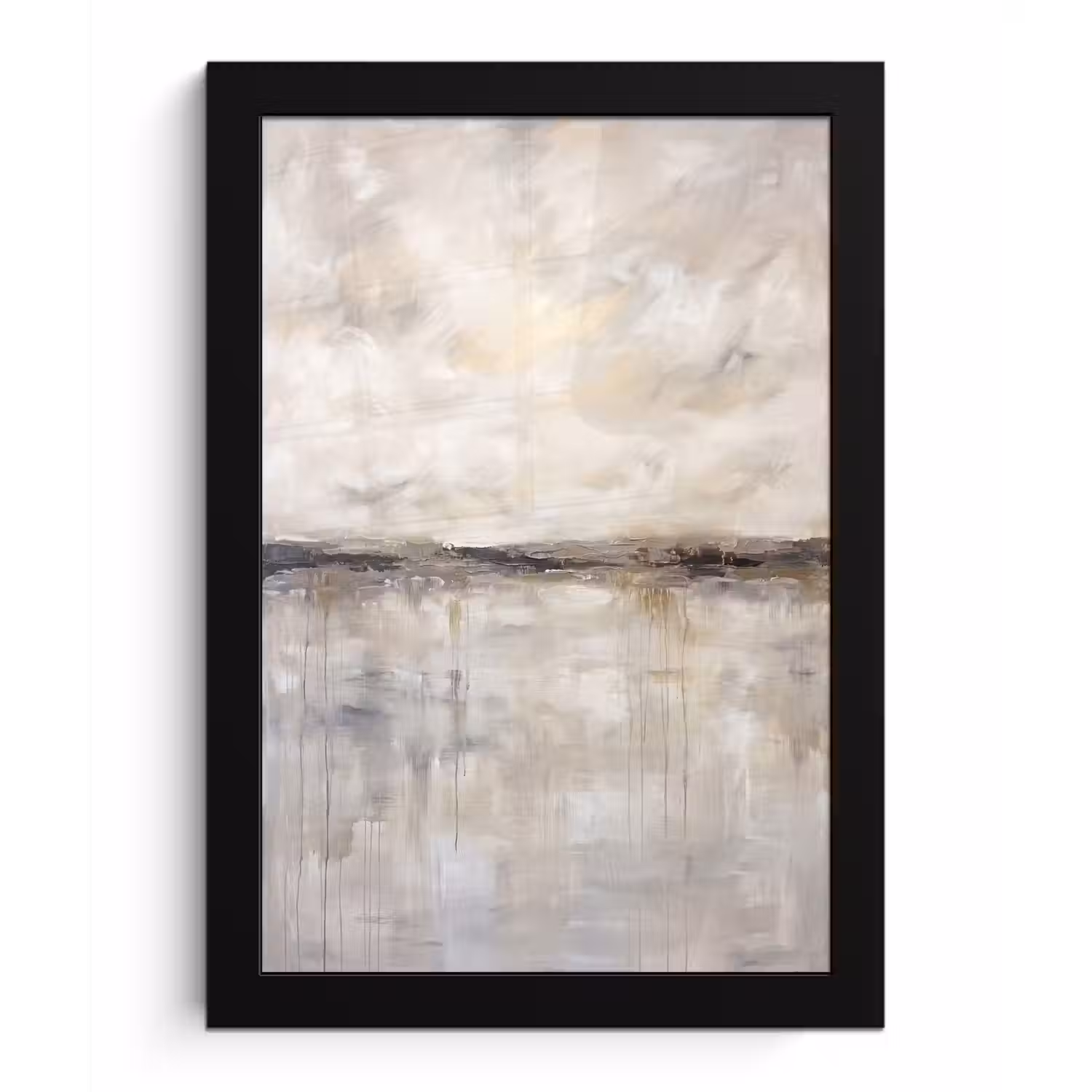 Landschap - Horizon - Natuur - Abstract - Neutraal fotolijst zwart zonder passe partout klein -3d