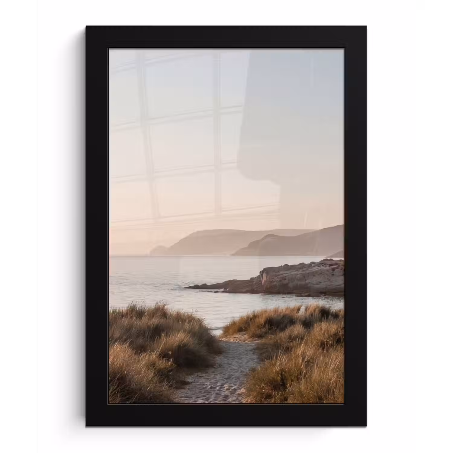 Landschap - Kust - Duinen fotolijst zwart zonder passe partout klein -3d