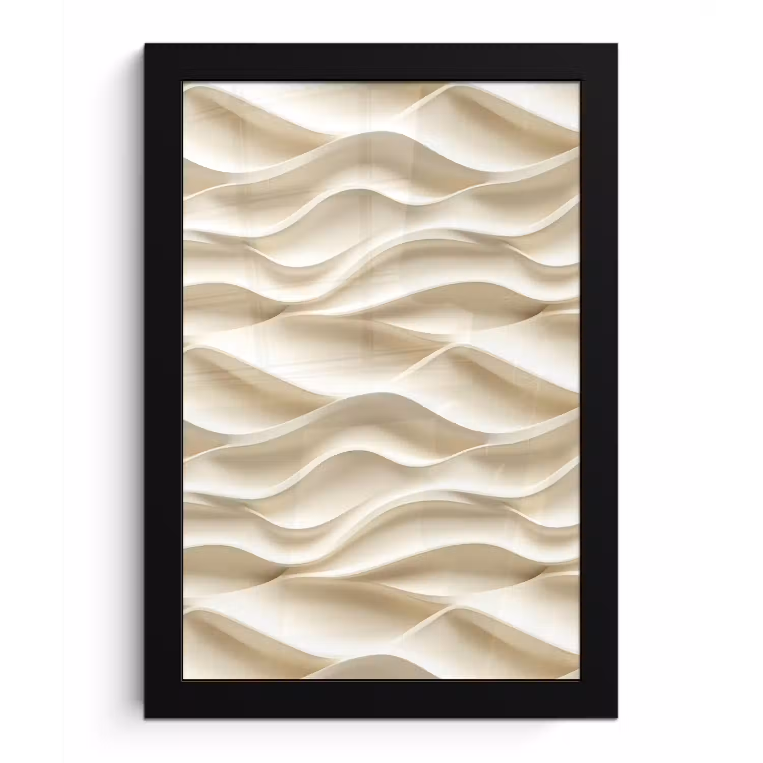 Lijnen - Golvend - Crème fotolijst zwart zonder passe partout klein 224 -3d