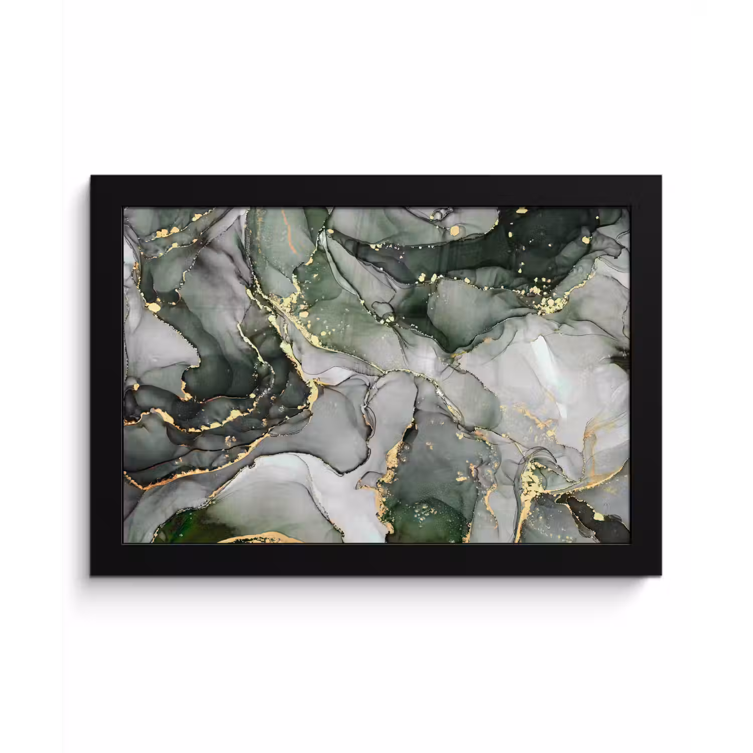 Luxe - Marmer - Groen fotolijst zwart zonder passe partout klein -3d