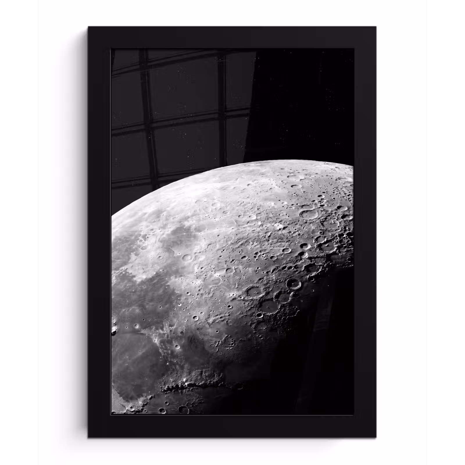 Poster met lijst - Maan - Kraters - Ruimte - Maan - Kraters - Ruimte fotolijst zwart zonder passe partout klein