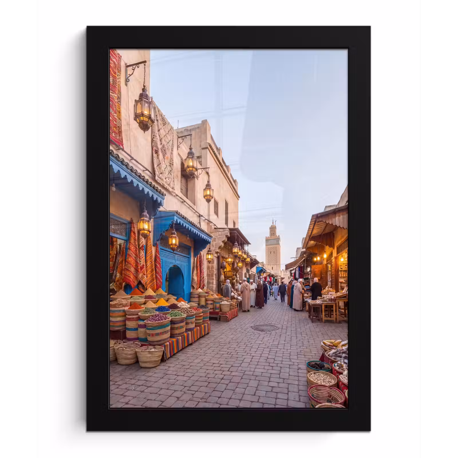 Poster met lijst - Markt - Oosters - Kleurrijk - Markt - Oosters - Kleurrijk fotolijst zwart zonder passe partout klein