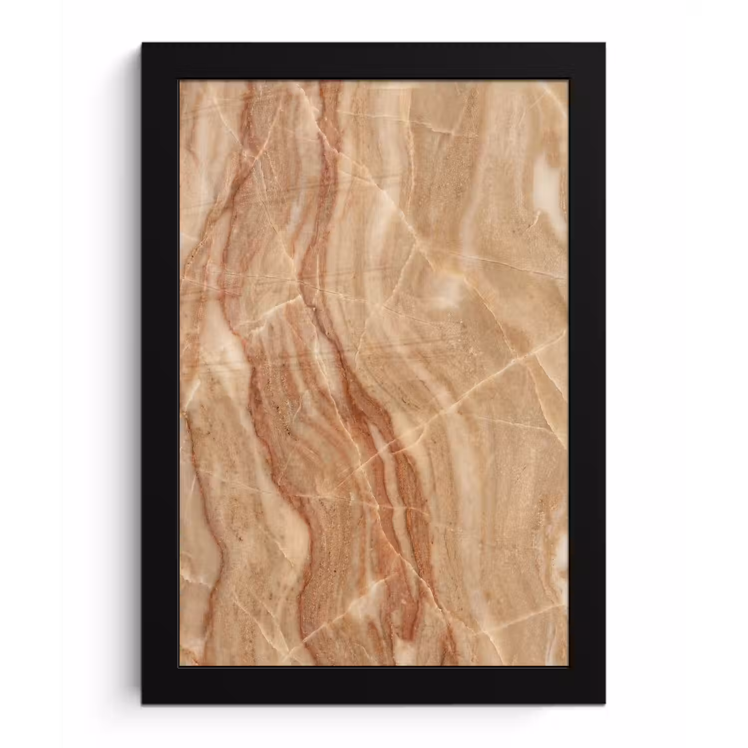 Marmer - Ader - Natuur - Abstract - Beige fotolijst zwart zonder passe partout klein -3d