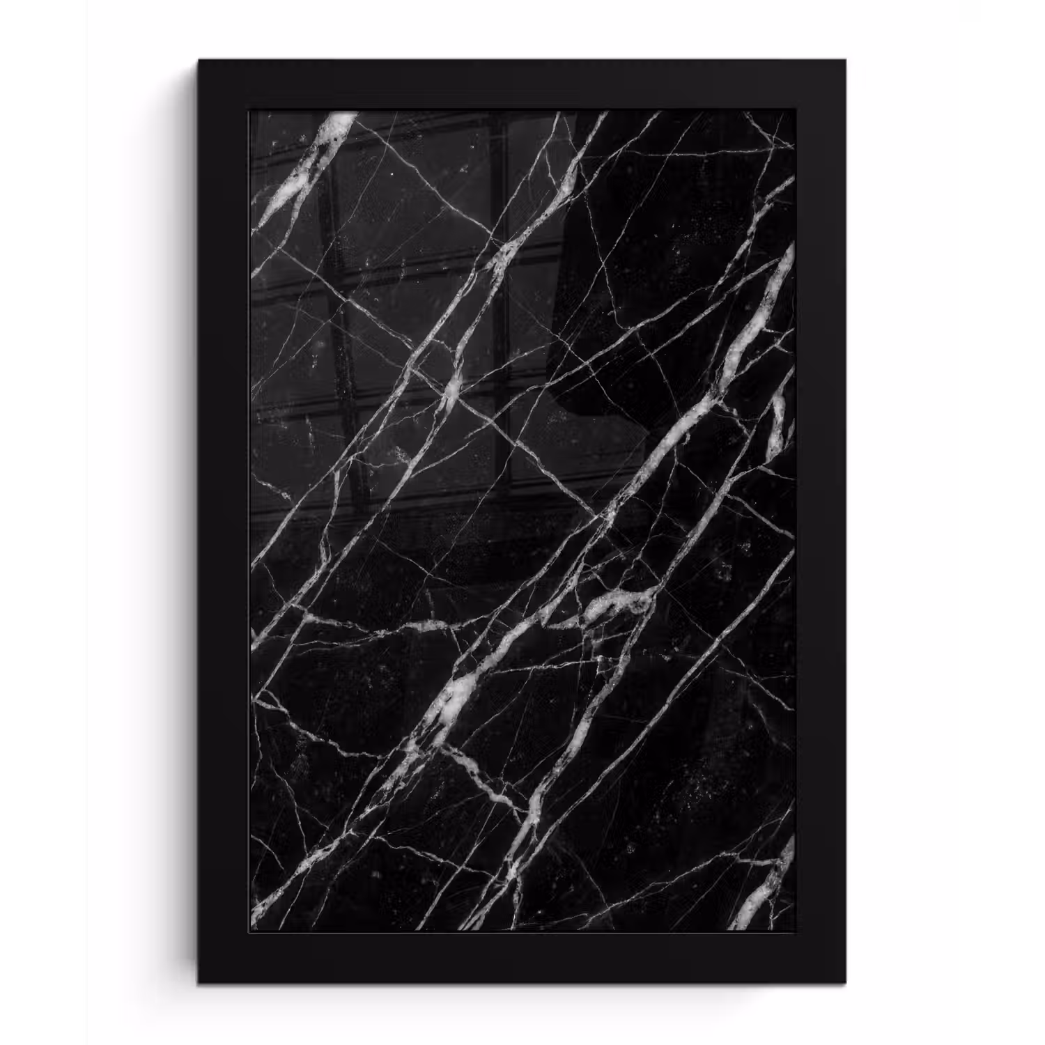 Marmer - Aders - Abstract - Zwart fotolijst zwart zonder passe partout klein -3d