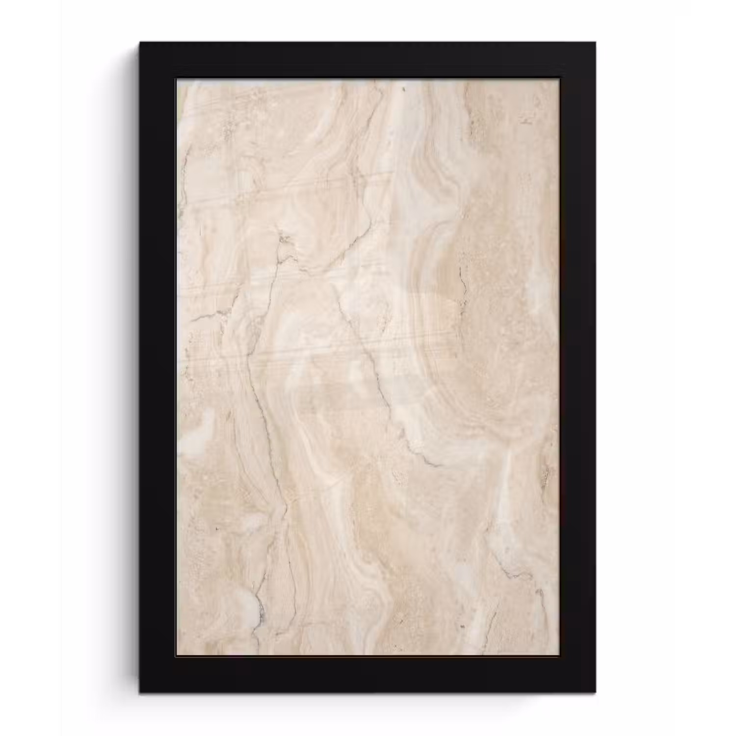 Marmer - Patroon - Beige - Steen - Abstract fotolijst zwart zonder passe partout klein -3d