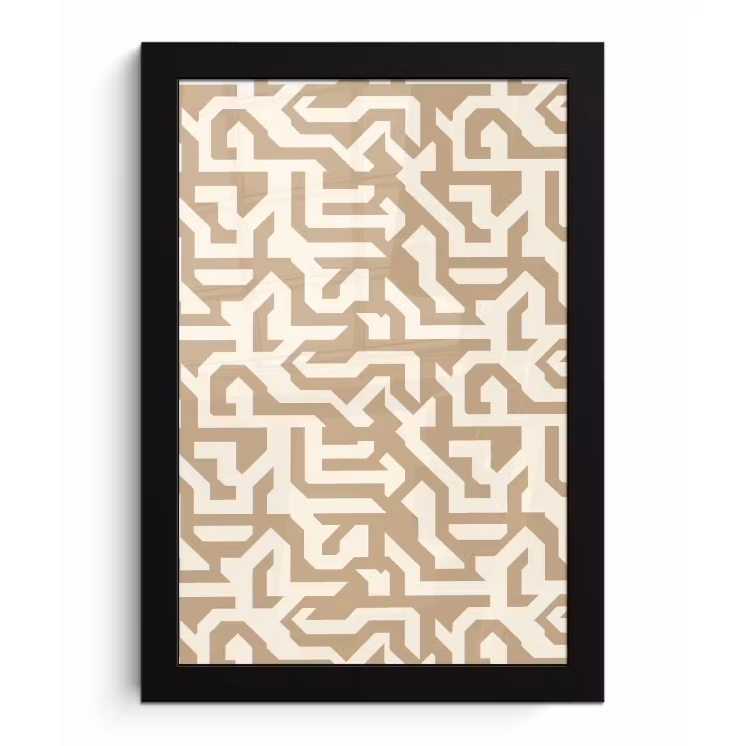 Modern - Abstract - Beige fotolijst zwart zonder passe partout klein 224 -3d