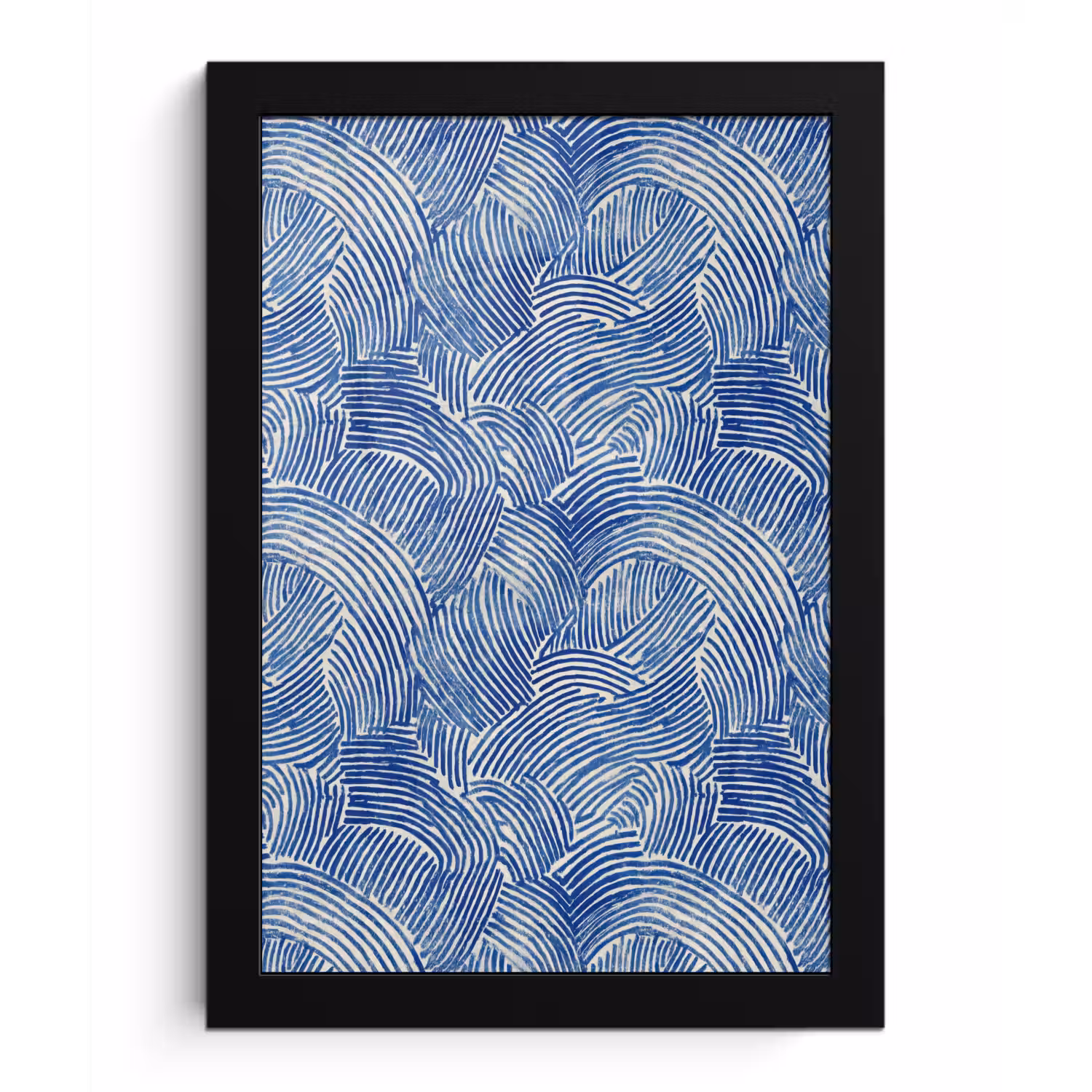 Modern - Abstract - Blauw fotolijst zwart zonder passe partout klein 224 -3d