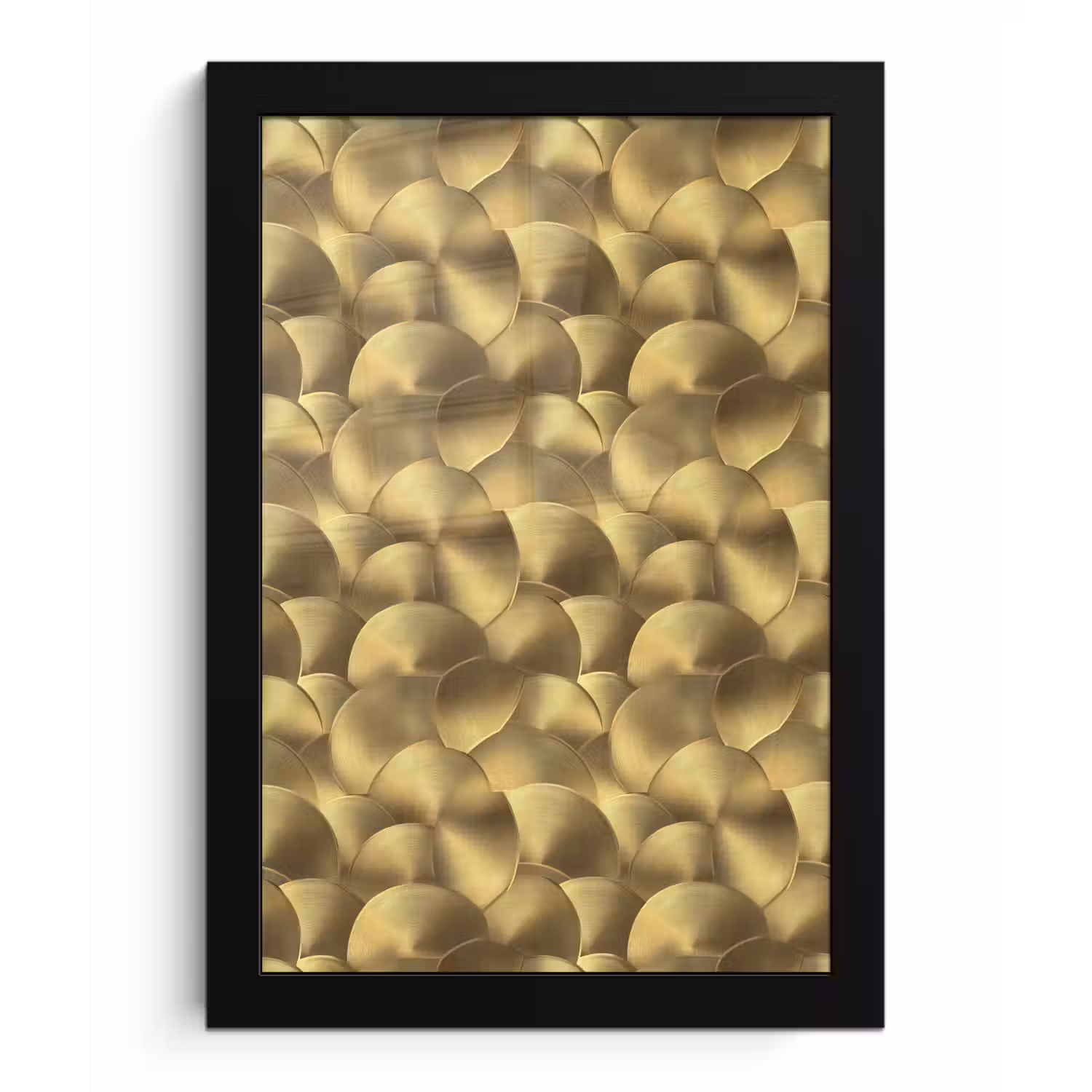 Modern - Cirkel - Goud fotolijst zwart zonder passe partout klein 224 -3d