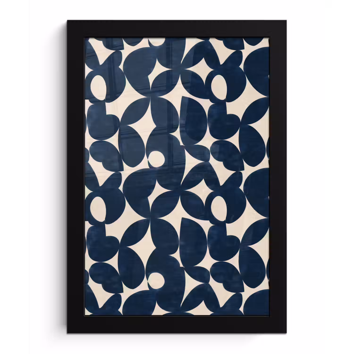 Modern - Geometrisch - Blauw fotolijst zwart zonder passe partout klein 224 -3d
