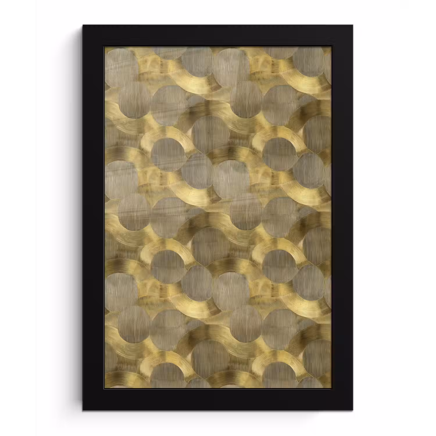 Modern - Geometrisch - Goud fotolijst zwart zonder passe partout klein 224 -3d