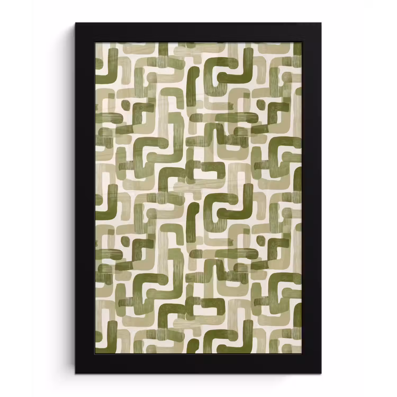 Modern - Grafisch - Groen fotolijst zwart zonder passe partout klein 224 -3d