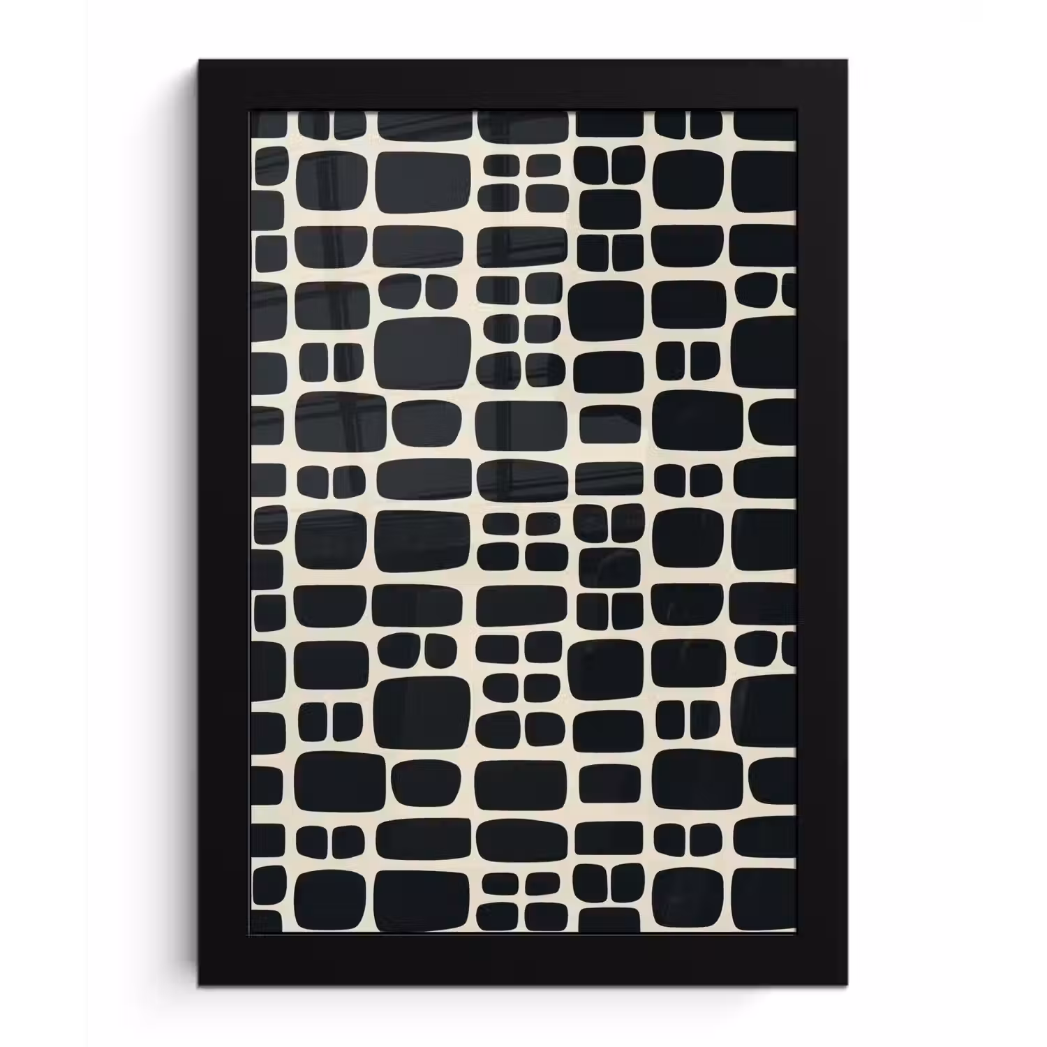 Modern - Organisch - Zwart fotolijst zwart zonder passe partout klein 224 -3d