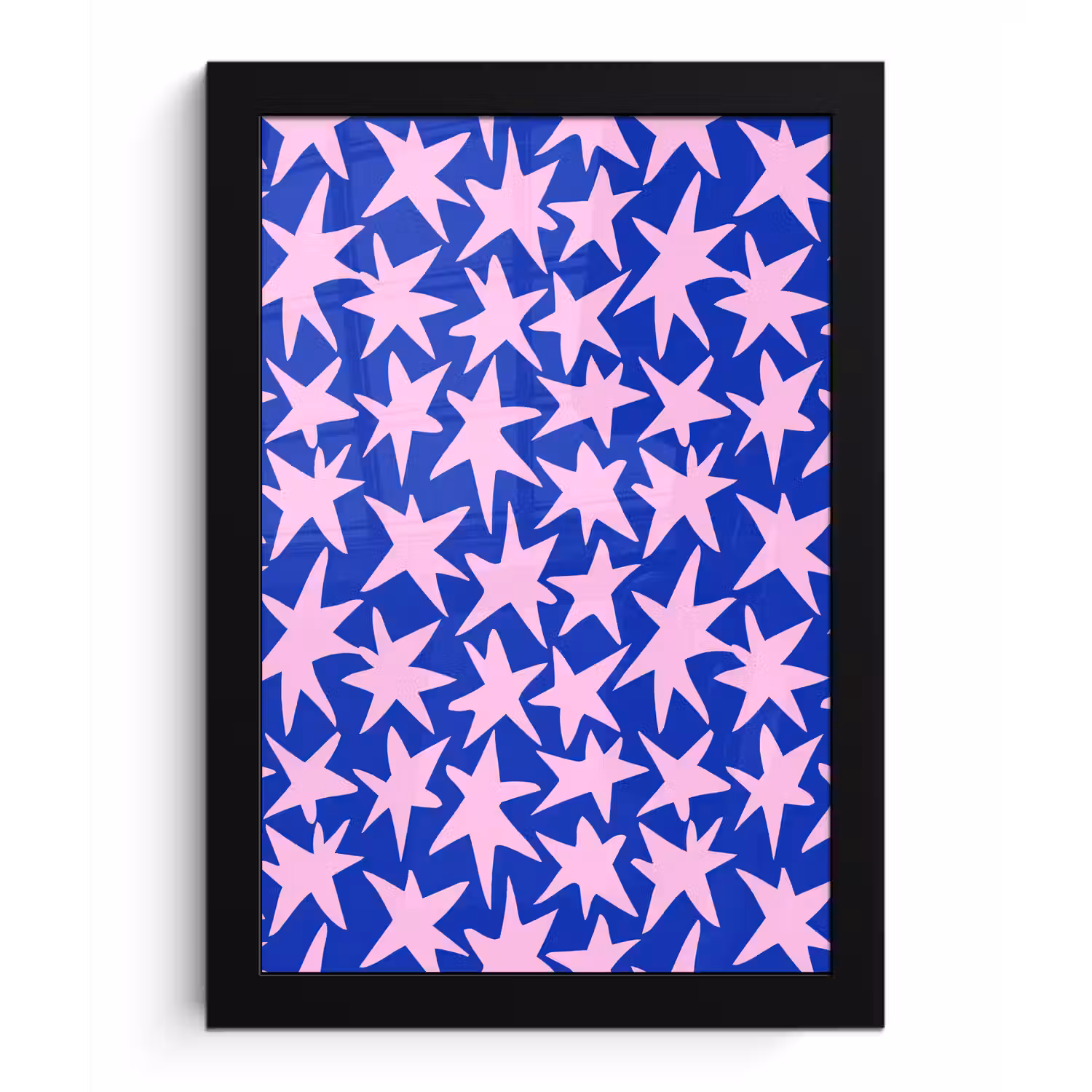 Modern - Sterren - Blauw fotolijst zwart zonder passe partout klein 224 -3d