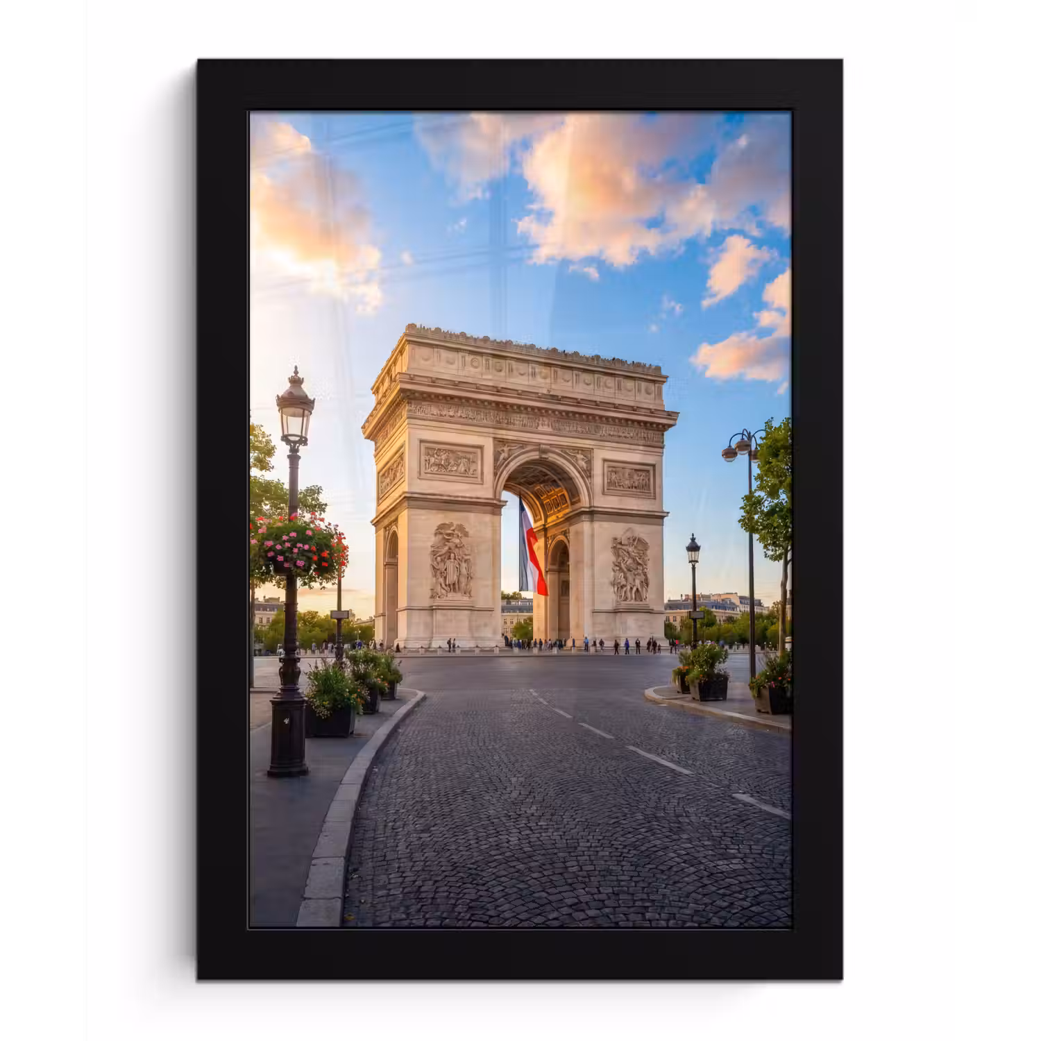 Monument - Parijs - Zonsondergang - Architectuur - Goud fotolijst zwart zonder passe partout klein -3d