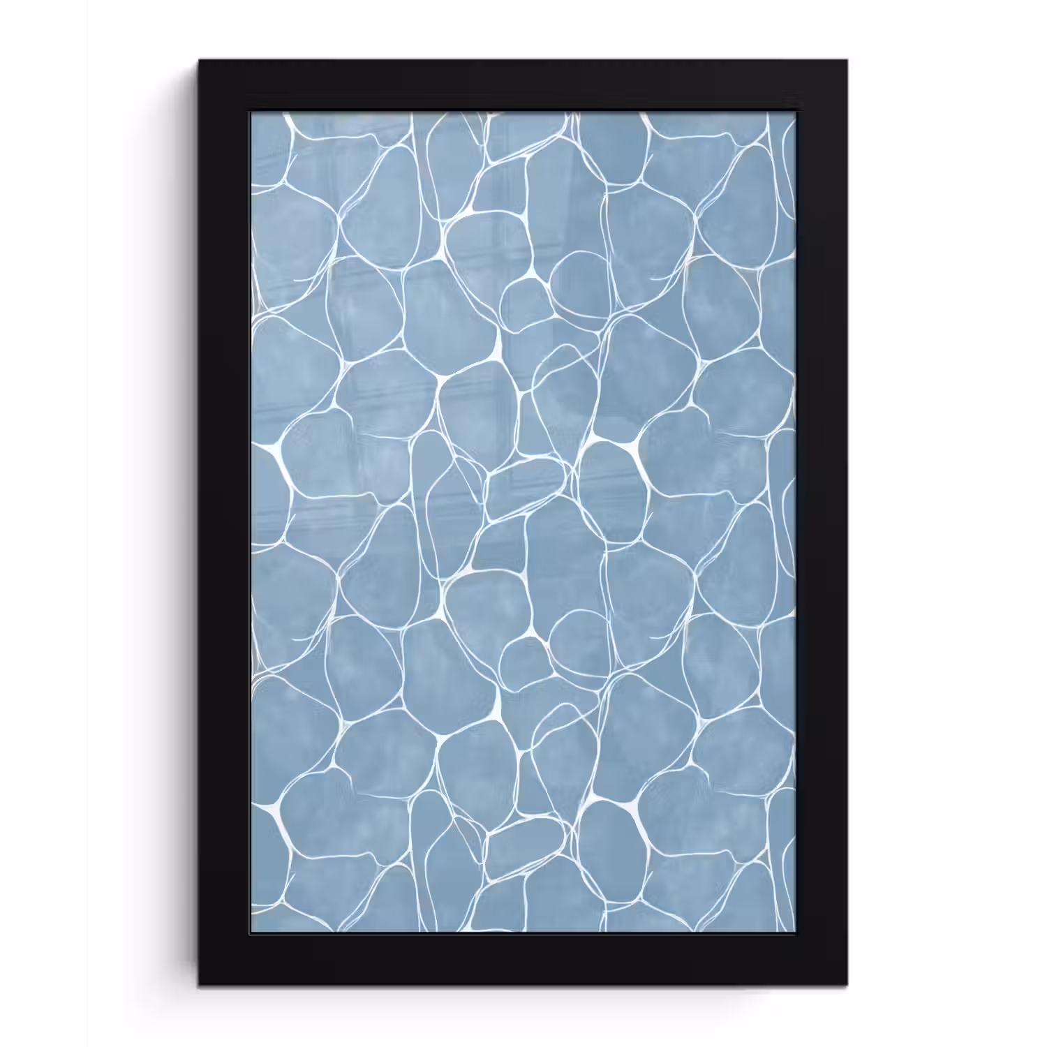 Organisch - Patroon - Blauw fotolijst zwart zonder passe partout klein 224 -3d