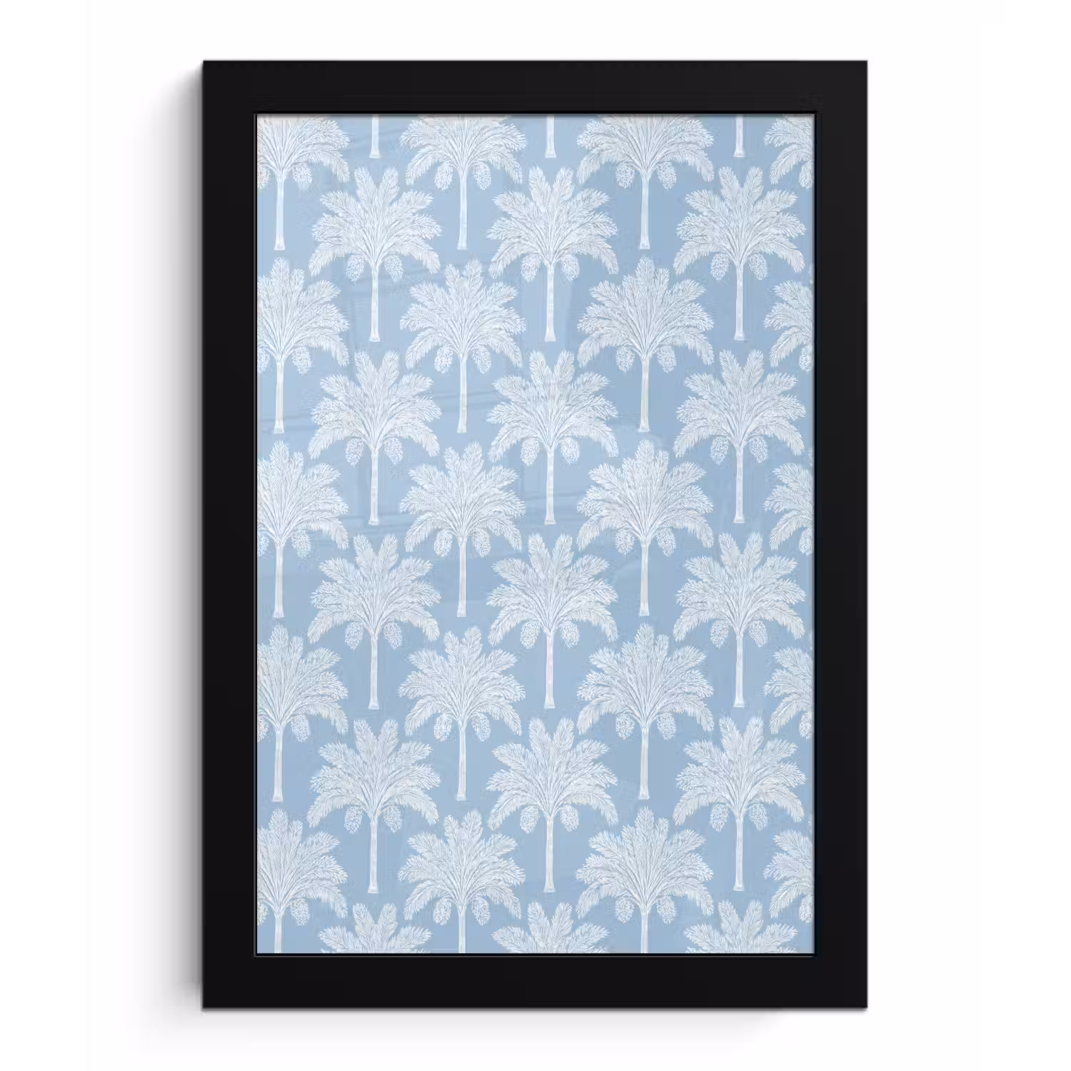 Palmboom - Modern - Blauw fotolijst zwart zonder passe partout klein 224 -3d