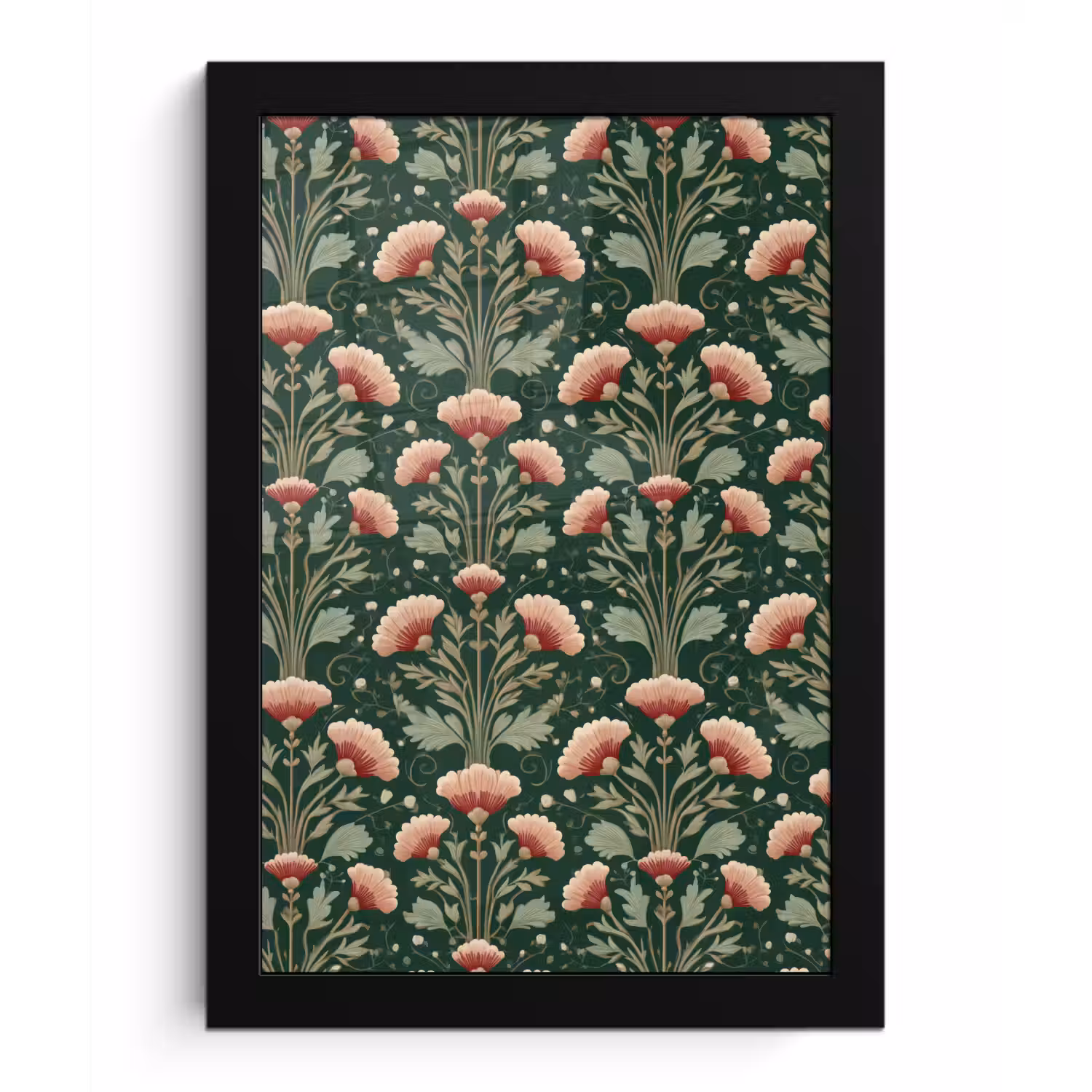 Patroon - Botanisch - Kleurrijk fotolijst zwart zonder passe partout klein 224 -3d